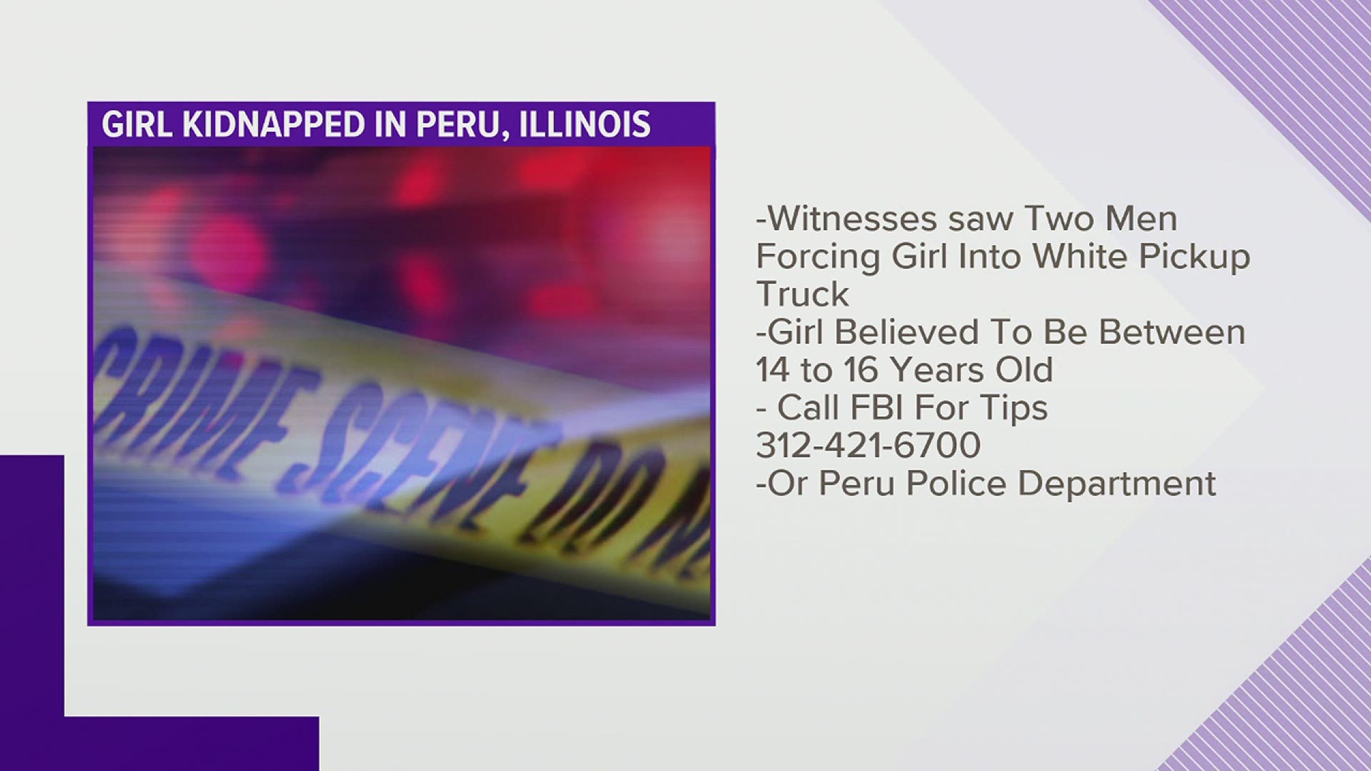 Multiple witnesses saw two men forcing the girl into a car early Monday morning.