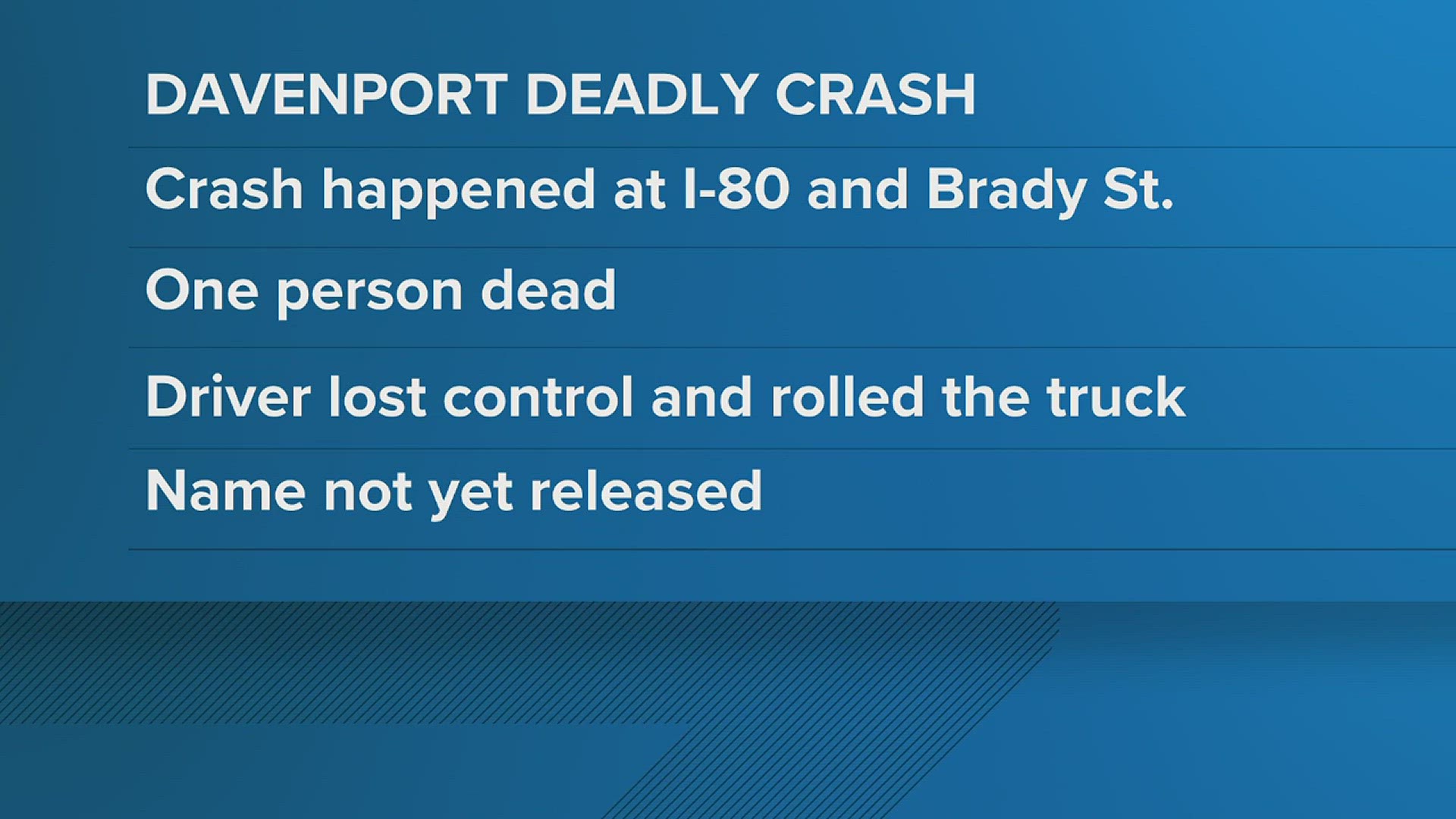 The driver of a pickup truck crossed the left rumble strip, overcorrected and rolled into the opposite ditch.