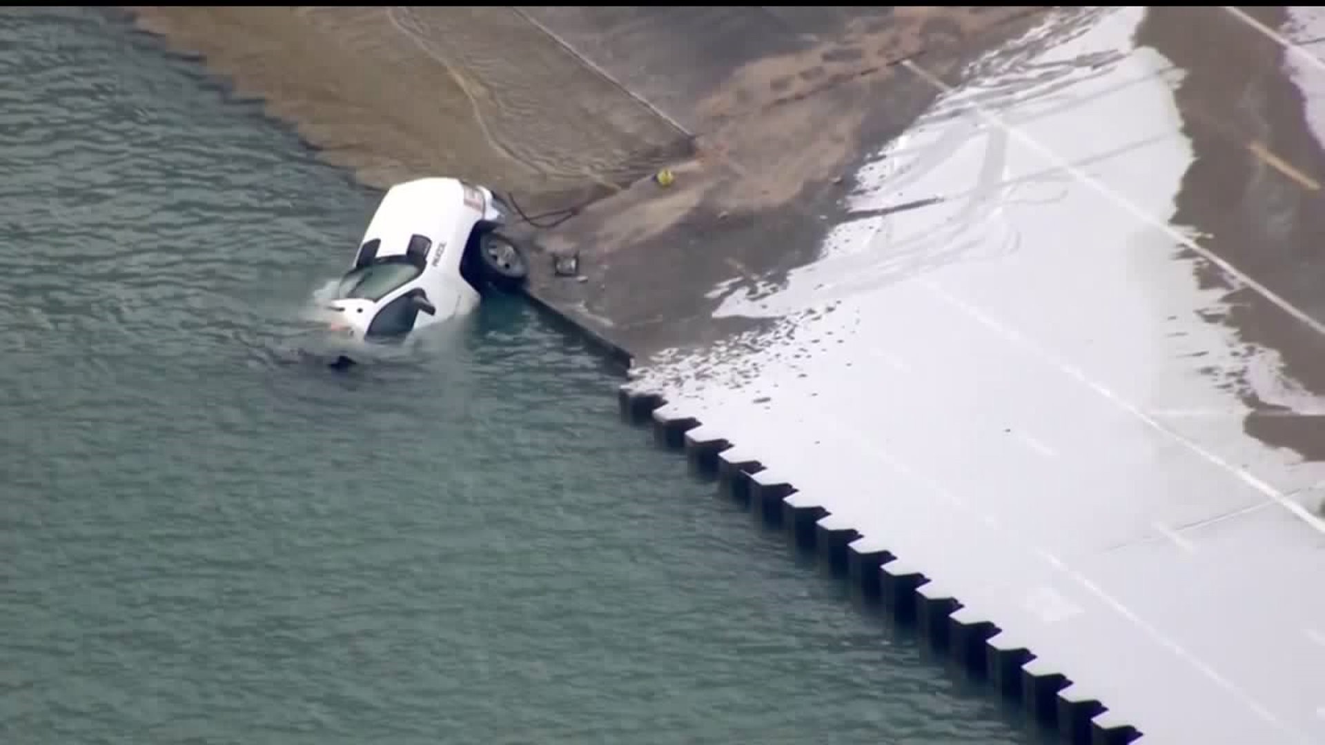 Salt Truck Falls into Great Lake