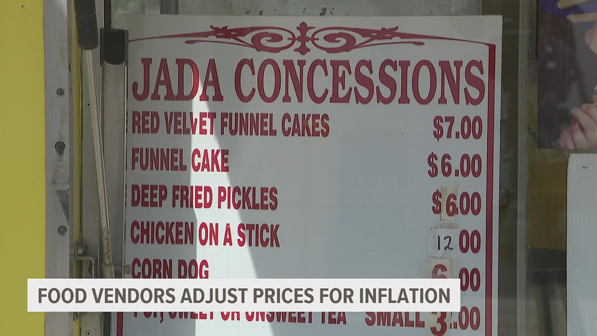 Many vendors say they've had to increase their menu prices to keep up with increasing ingredient costs.