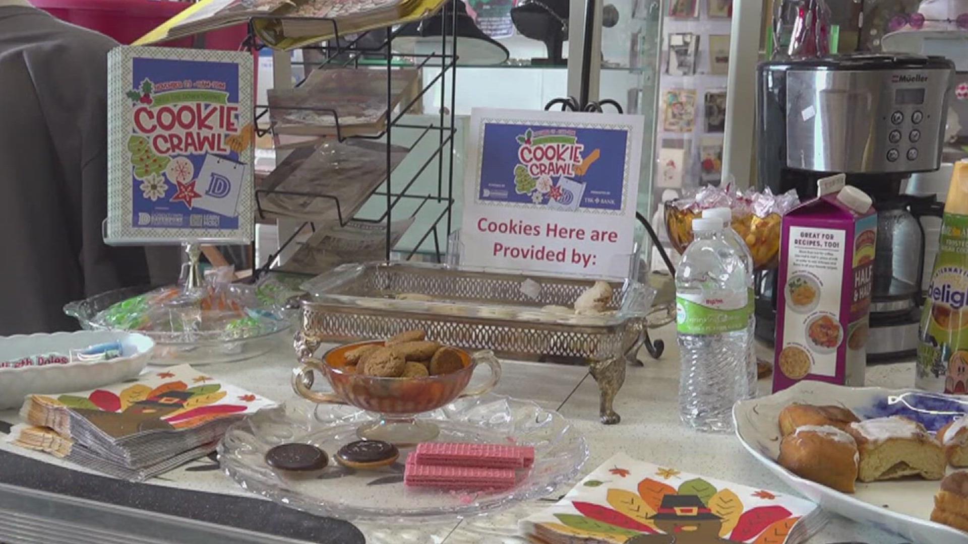 26 local businesses were offering up free cookies to hungry shoppers.