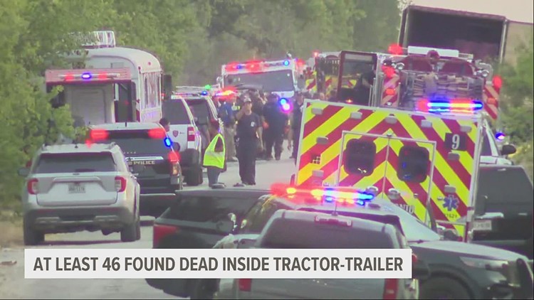 46 found dead inside semitruck in southwest San Antonio, authorities say