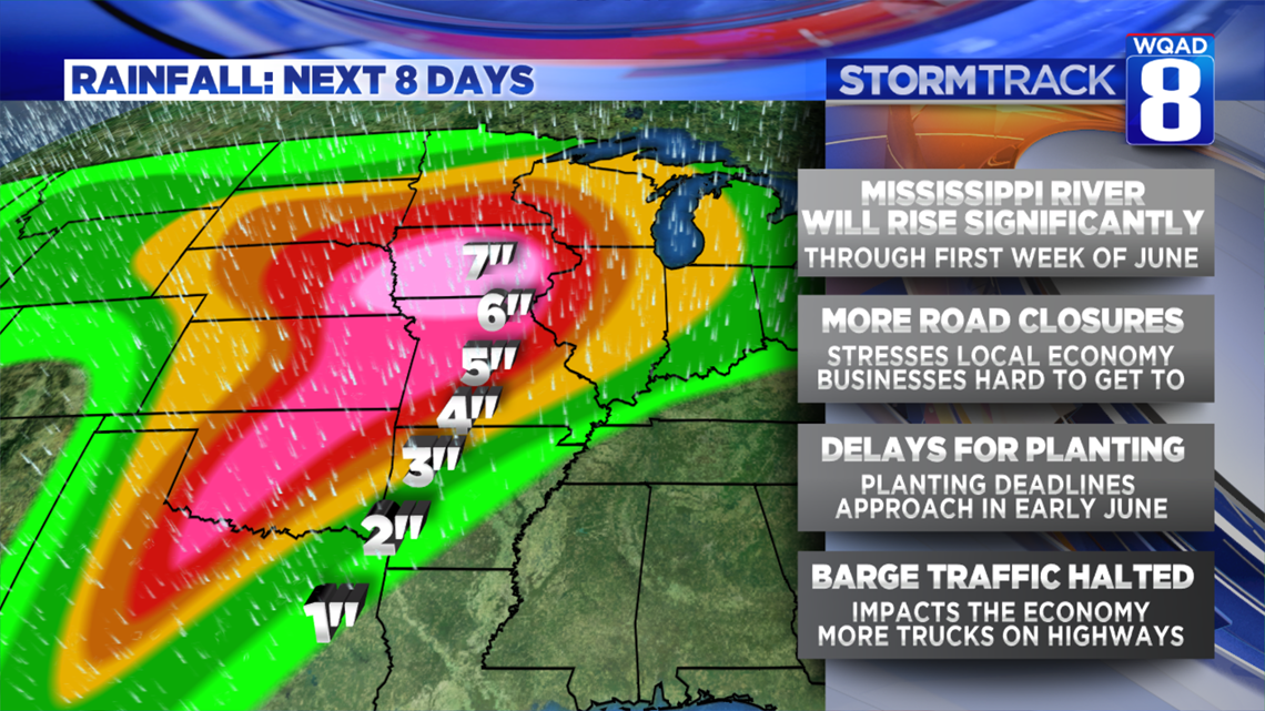 Disaster in the making? Much of Iowa to receive 7 inches of rain next 8