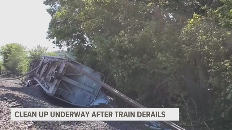 Cleanup underway in Albers, Illinois after Tuesday train derailment