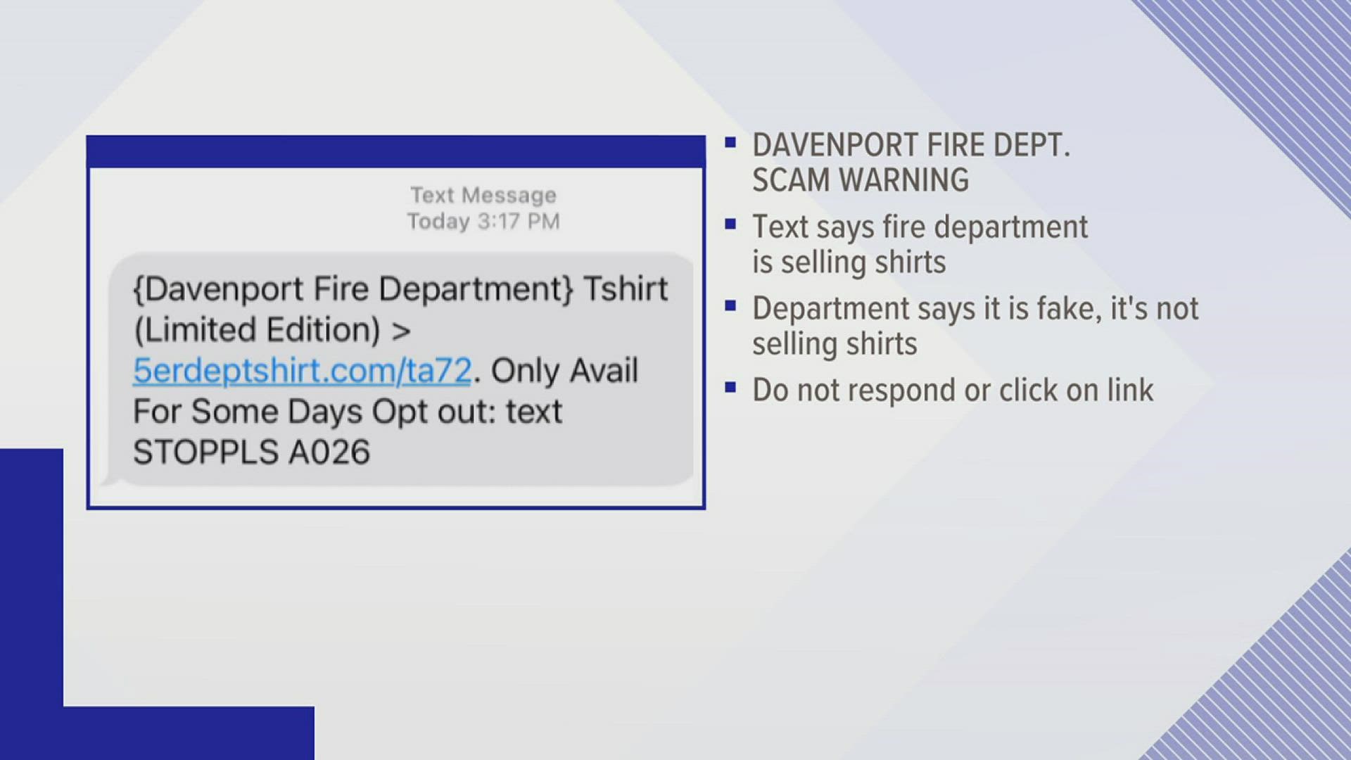 The text claims to be selling a limited edition t-shirt, but the Fire Department said it is "not affiliated with this in any form."