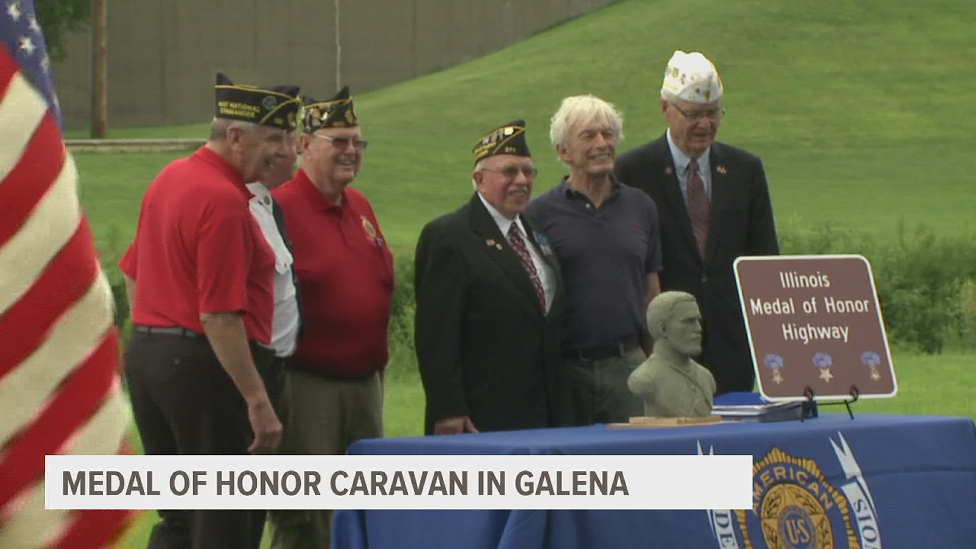 While commemorating new Medal of Honor highway signs, a special caravan stopped in Galena to honor the veteran.