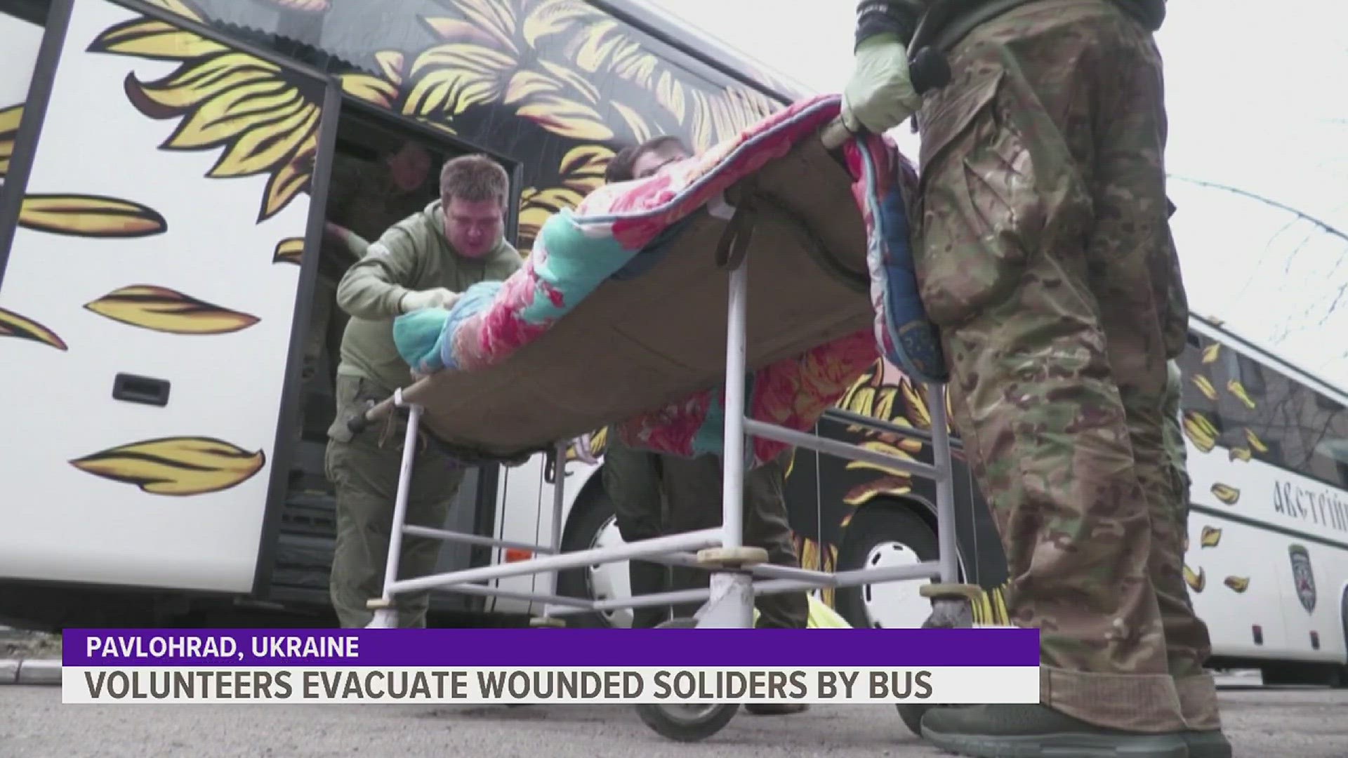 The volunteers evacuate soldiers from the front lines, spending several weeks on call and rotating shifts.
