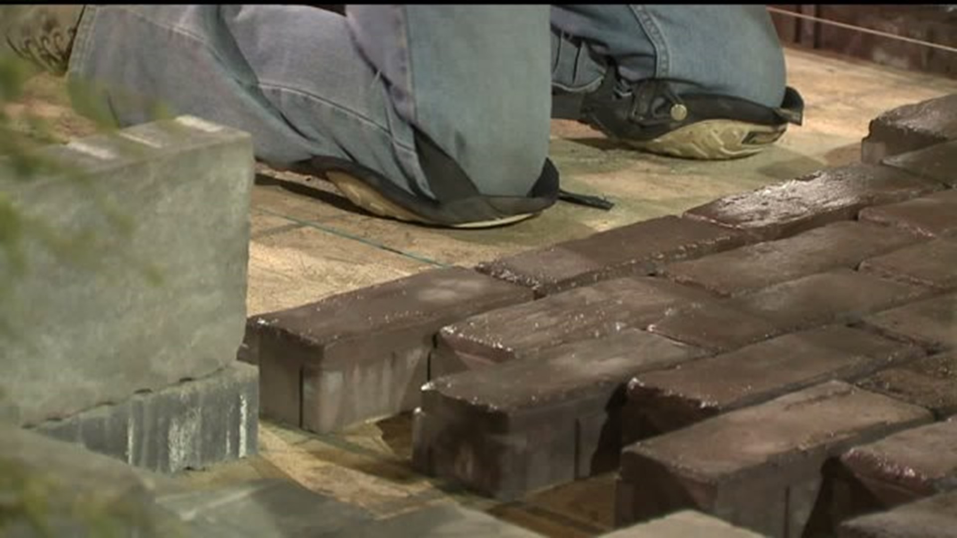 Brick by brick set up for flower and garden show