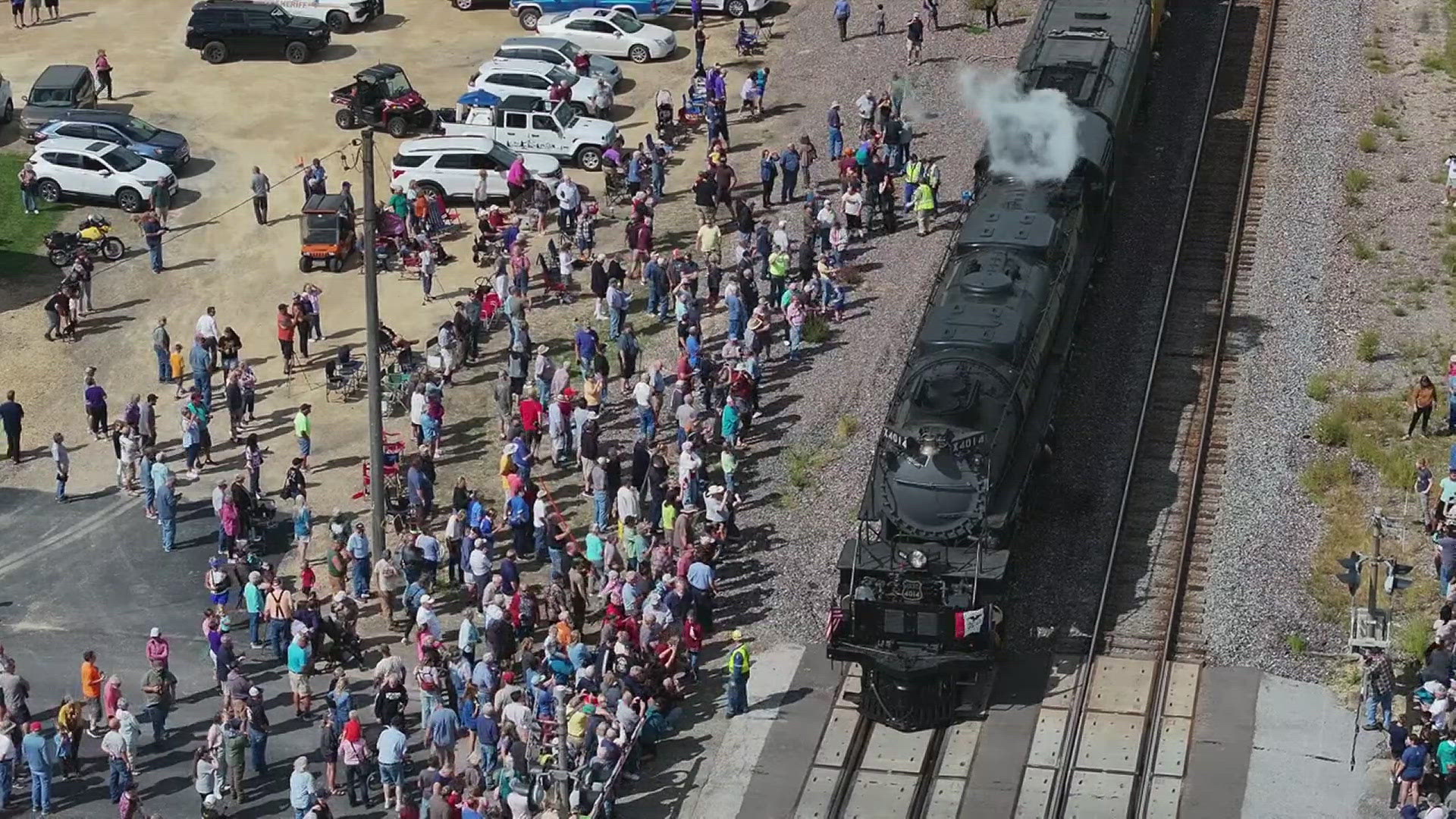 The 1.2 million pound Union Pacific train is the largest steam train in the world.