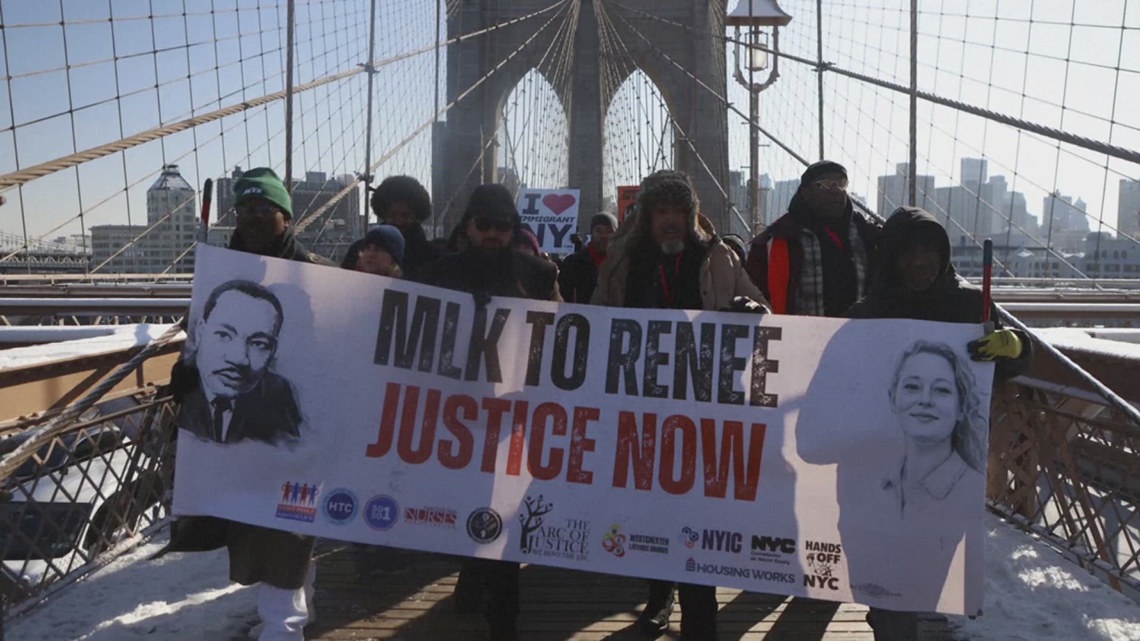 Protesteers Against Mlk Nation remembers civil rights icon Martin Luther King Jr. as anti-ICE ...