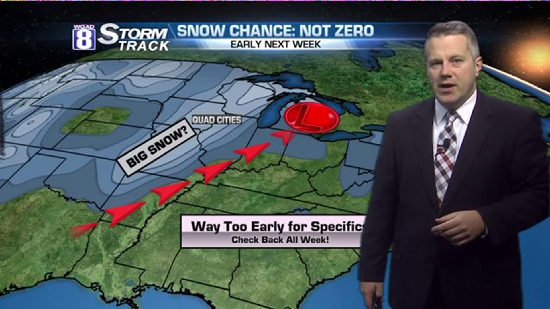 Eric shows us the chance of a snowstorm in one week