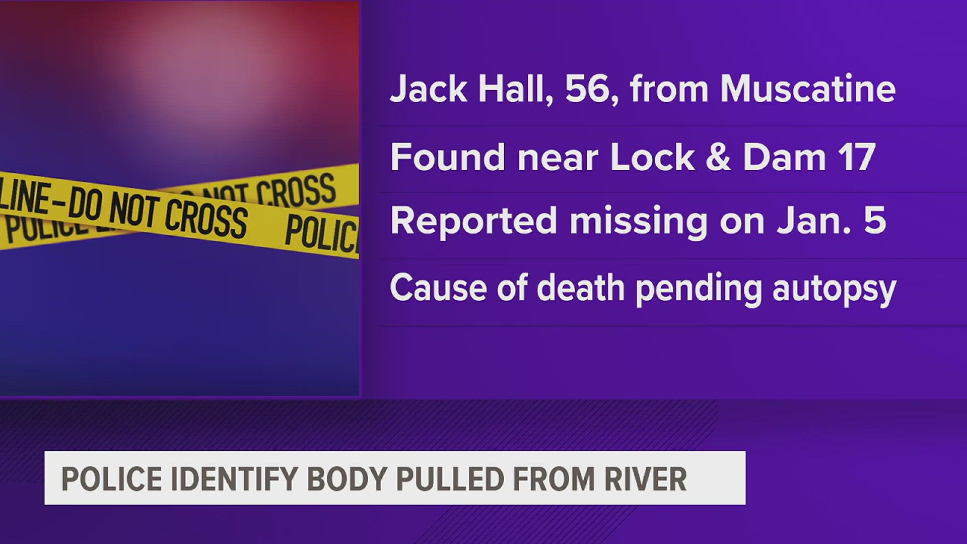 The body of Jack Edward Hall, 56, was recovered from the lock shortly after noon on Tuesday, Feb. 28. Family members identified Hall the following day.