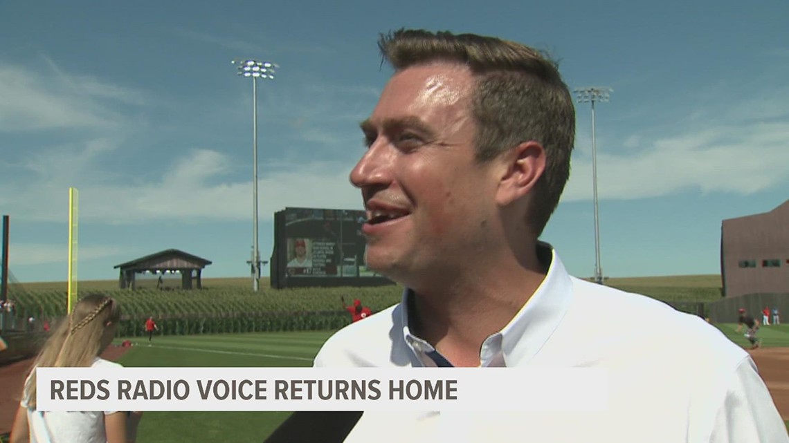 Reds radio voice Tommy Thrall returns home to broadcast Field of Dreams game