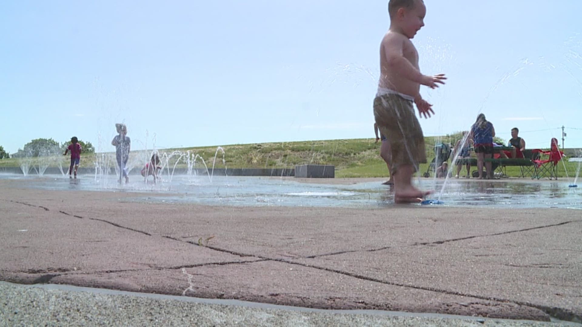 City splash pads are open through Labor Day.