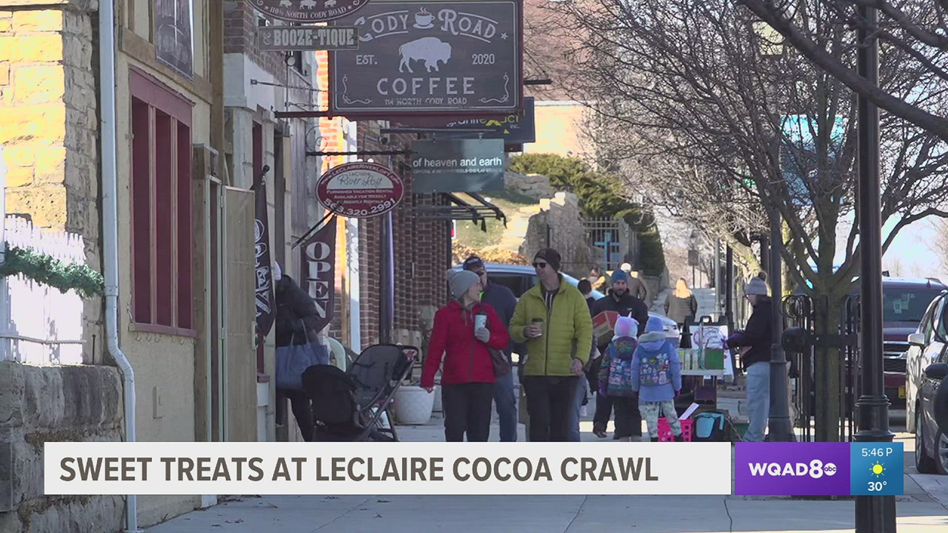 Local businesses offered samples and sales as part of the LeClaire Cocoa Crawl.