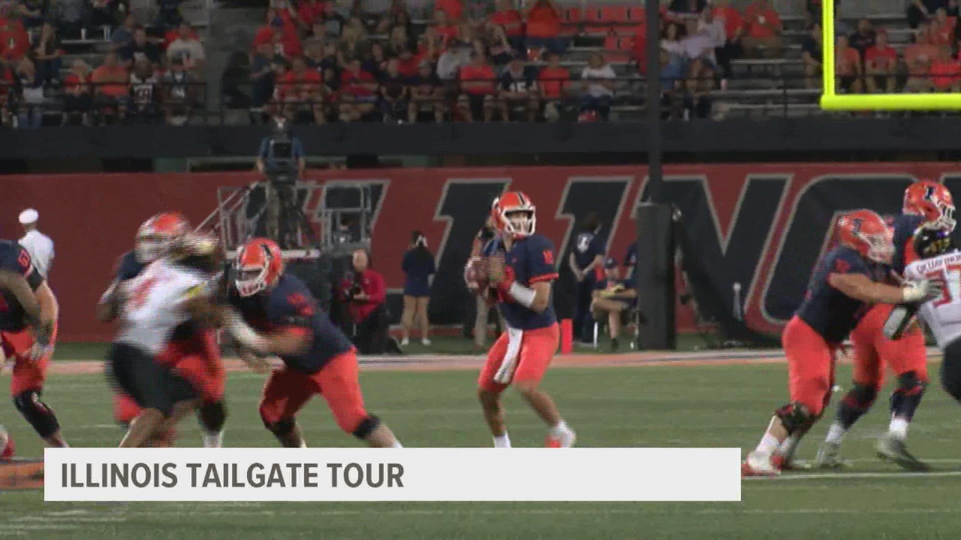 Coaches and players are taking part in the tailgate-themed tour which is free to all fans of the Fighting Illini. The tour stops in the Quad Cities on May 25.