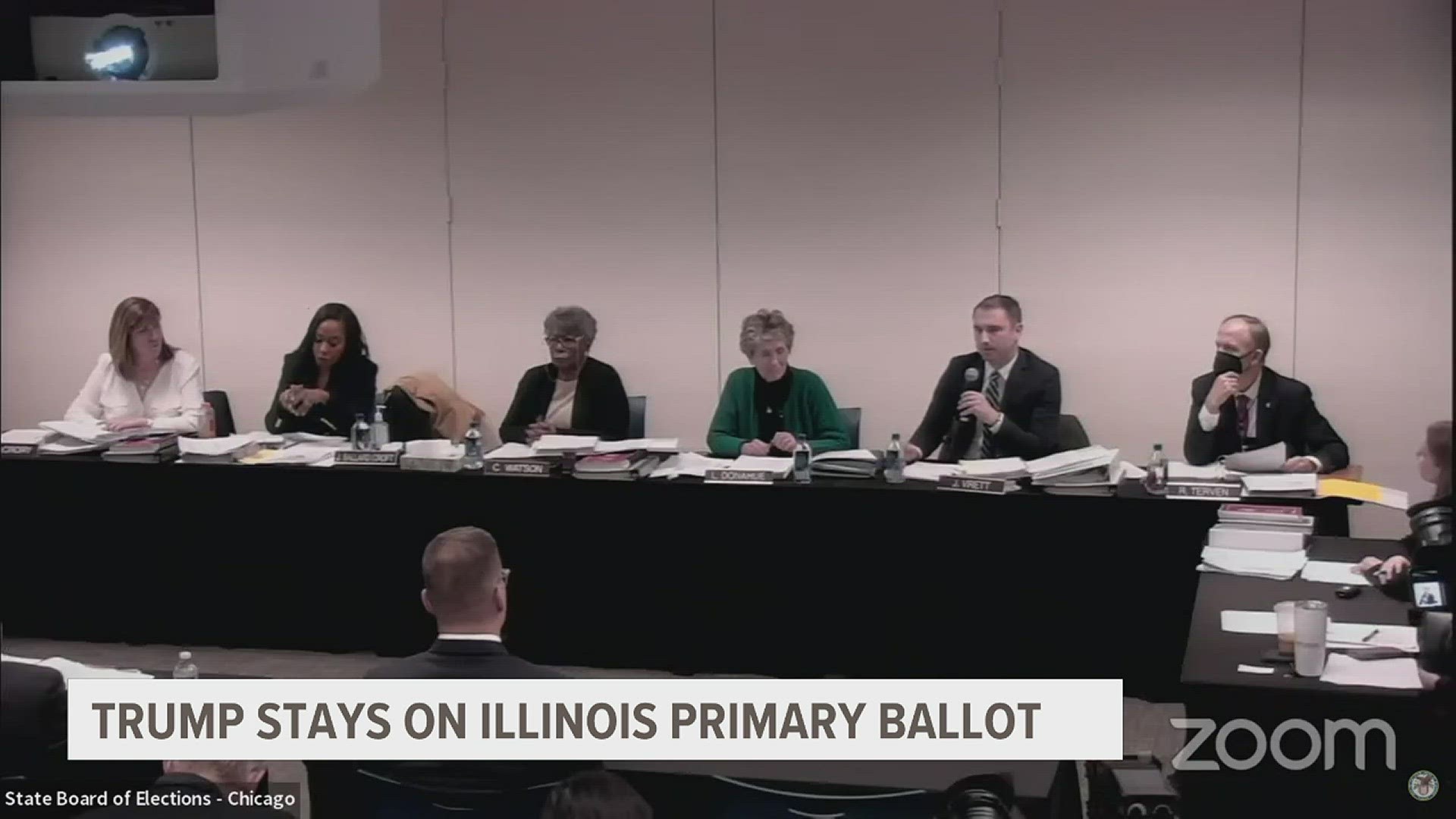 The state's election board unanimously voted to keep the former president on the ballot, saying they don't have the jurisdiction to make a decision.