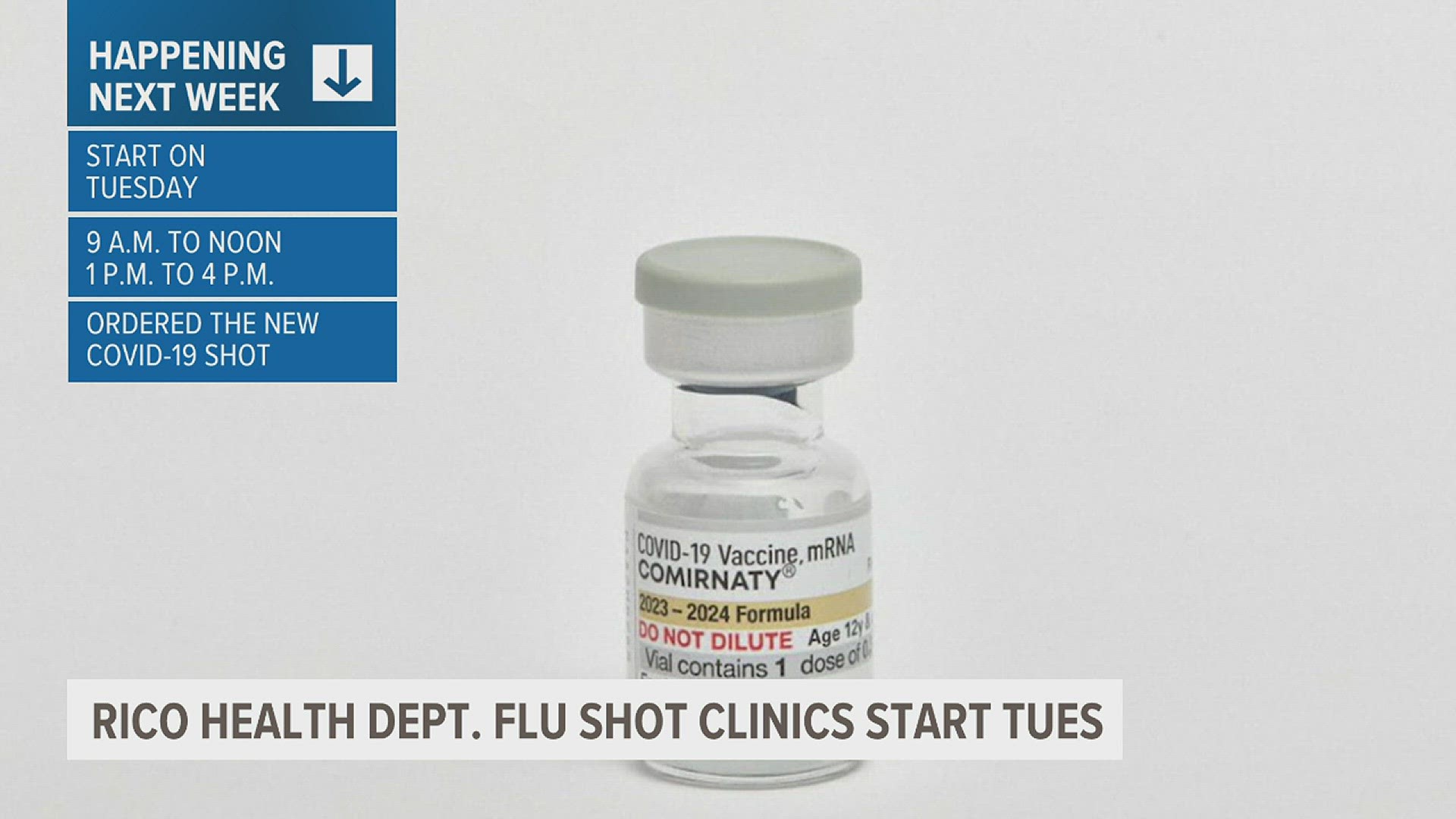 Starting next Tuesday the Rock Island County Health Department will administer annual flu shots, and has ordered new COVID boosters vaccines.