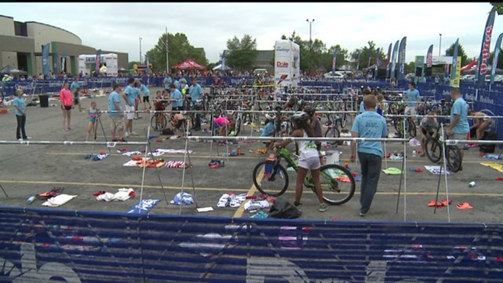 Record turnout at Hy-Vee Kids` Triathlon