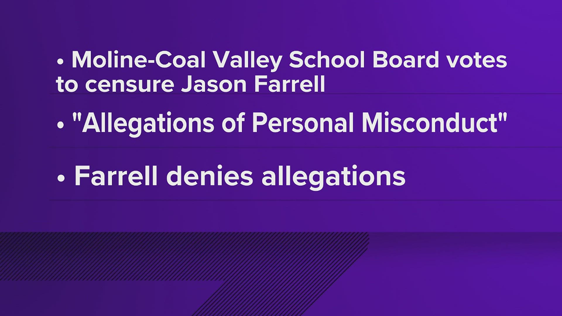 The school board voted 6-0 Monday night to censure board member Jason Farrell after allegations of misconduct were posted online.