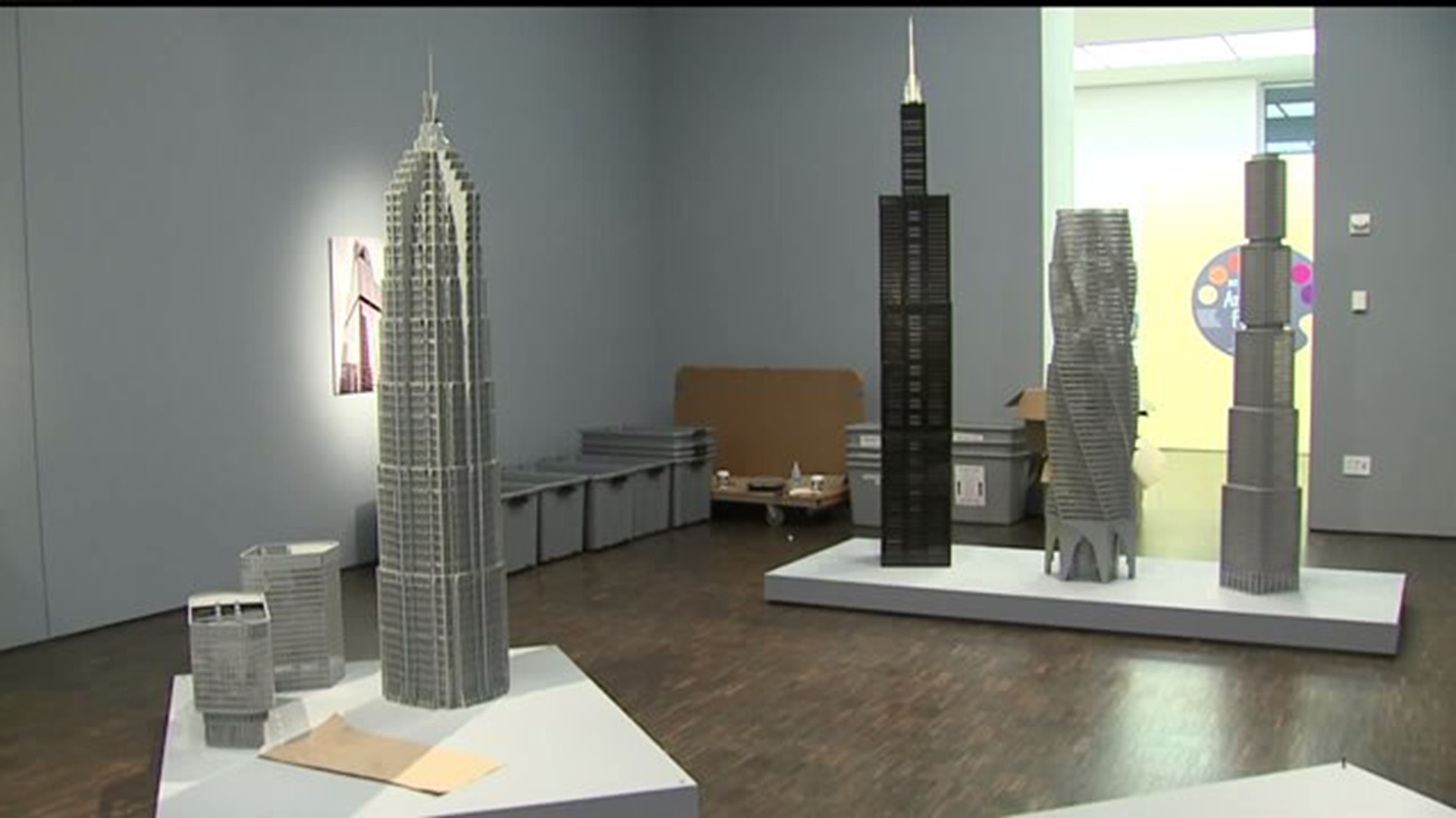 Lego buildings display at the Figge