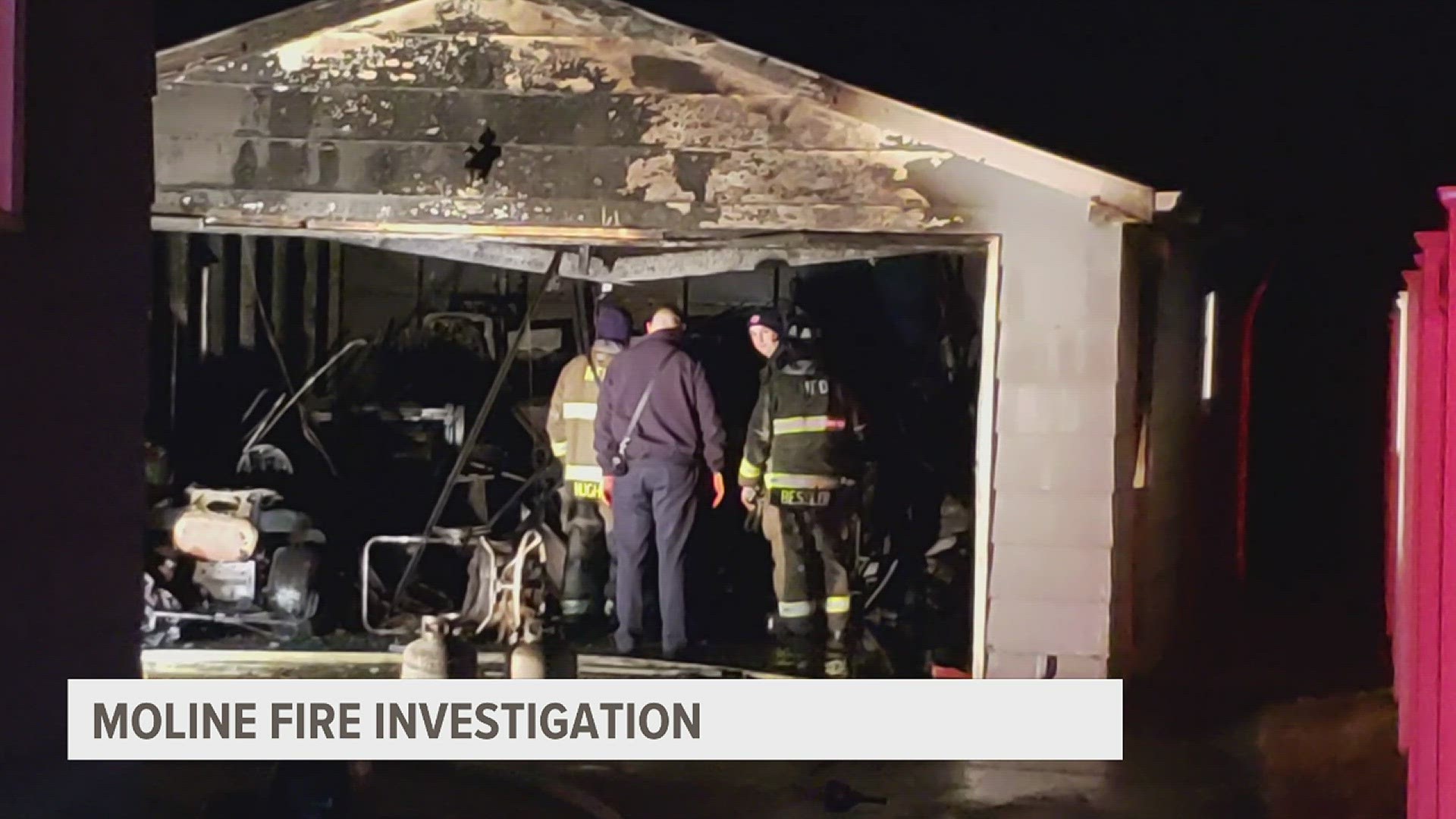 The Moline Fire Department is investigating a garage fire that took place at the same address as a January homicide.