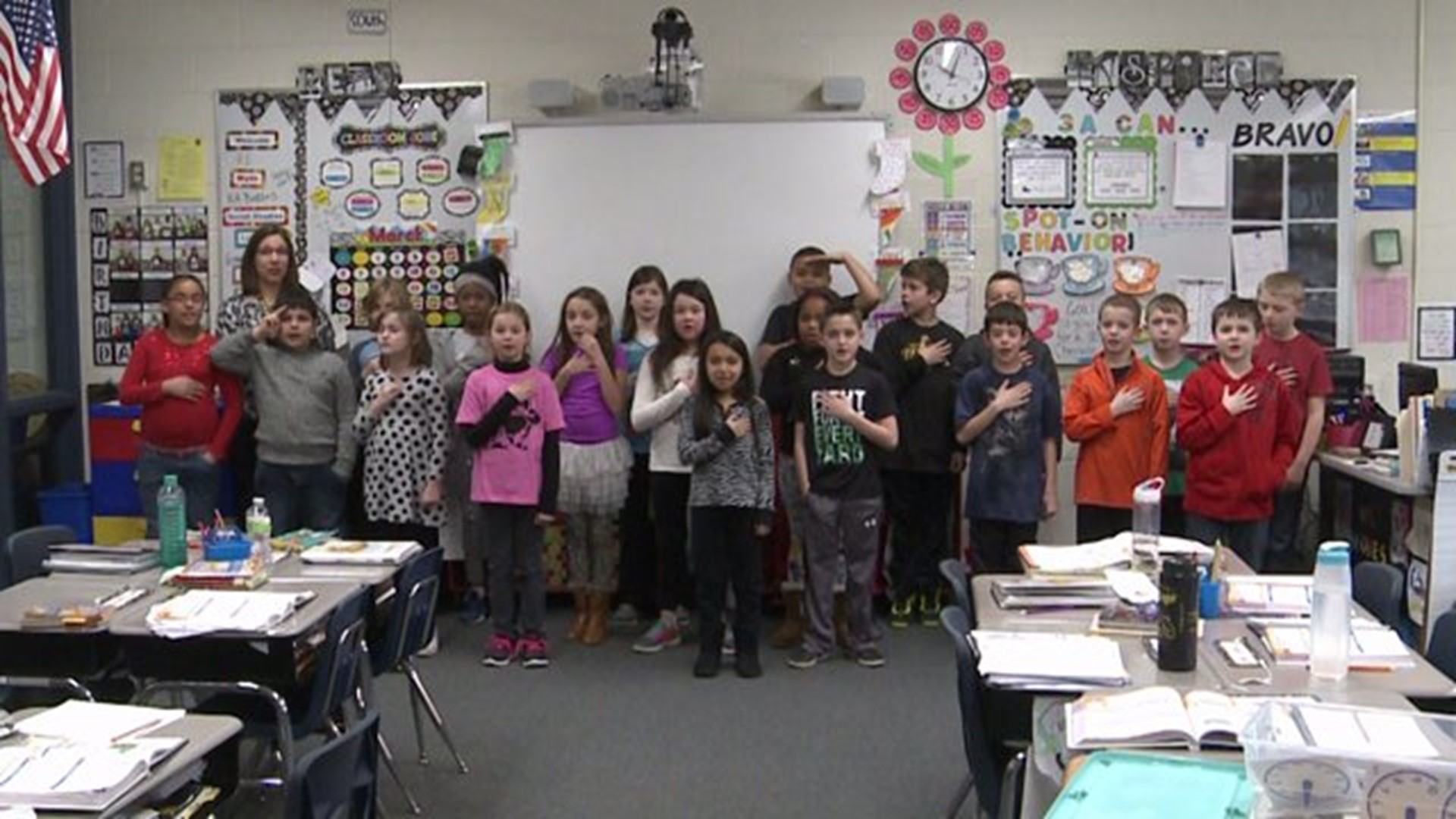 The Pledge from Ms. Moyes` class at Mark Twain Elementary
