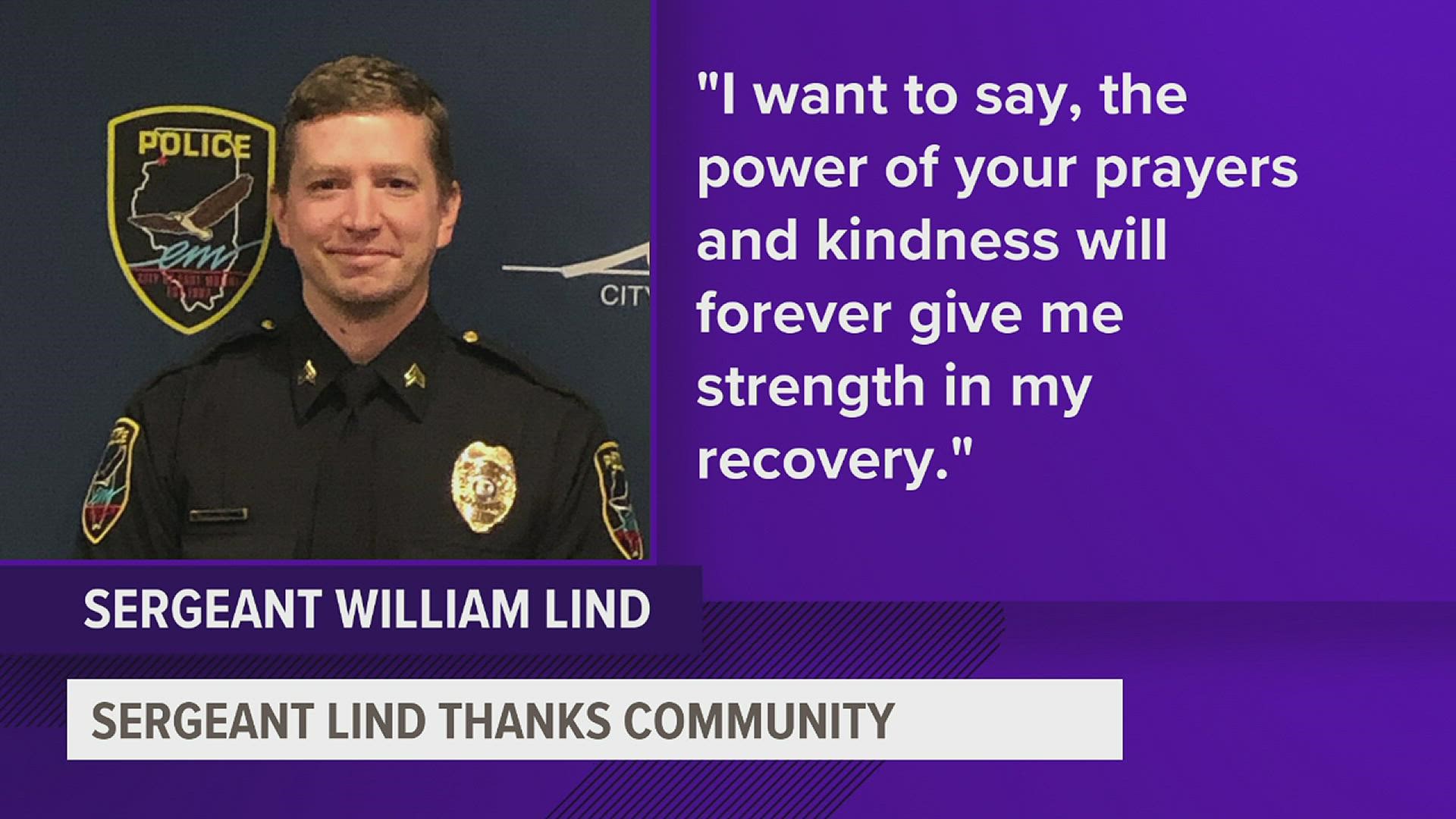 "I want to say, the power of your prayers and kindness will forever give me strength in my recovery," Lind said in a statement ahead of Thanksgiving.