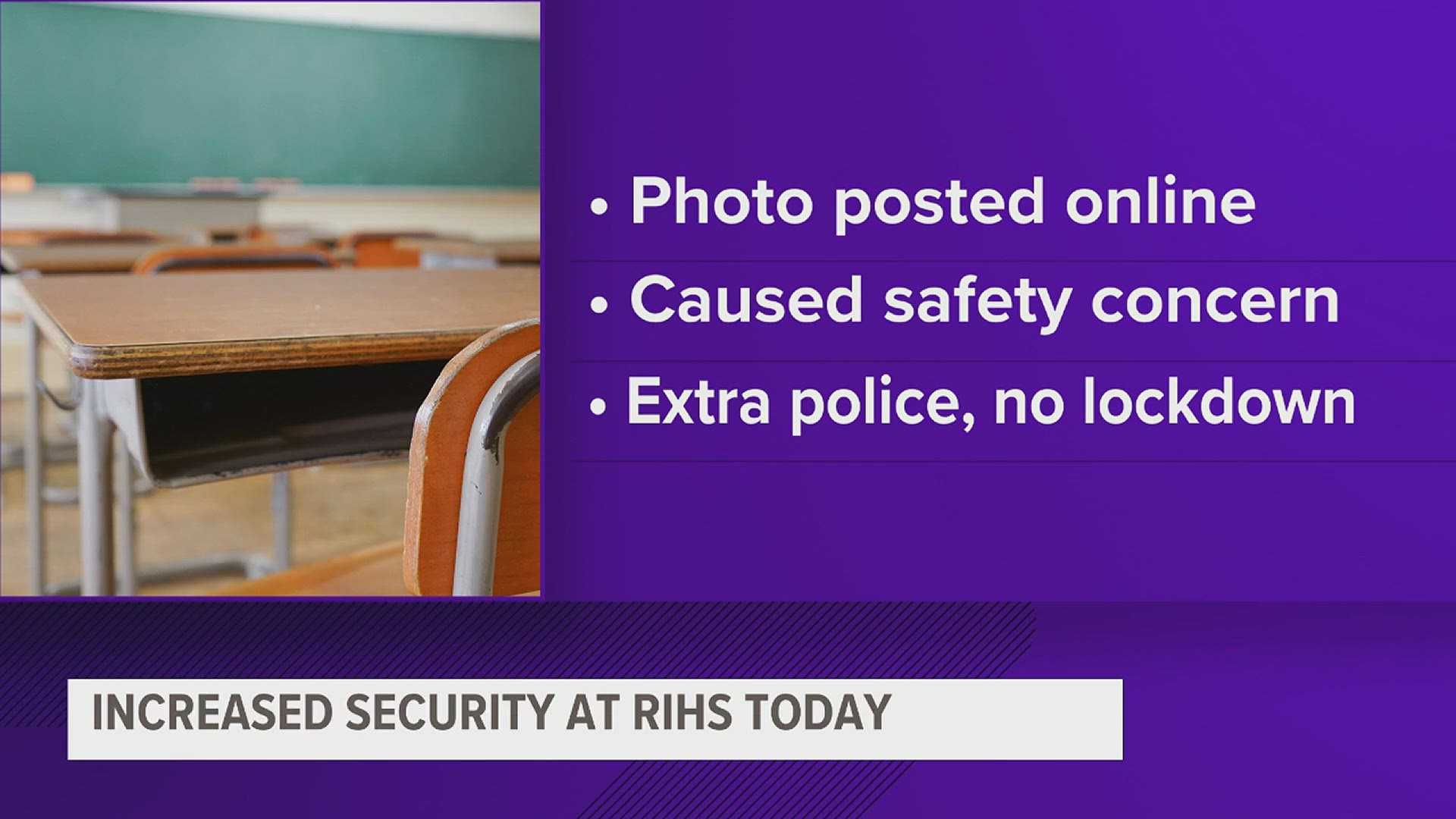 School officials said more officers were at the high school this morning out of an abundance of caution, but the school didn't go into lockdown.