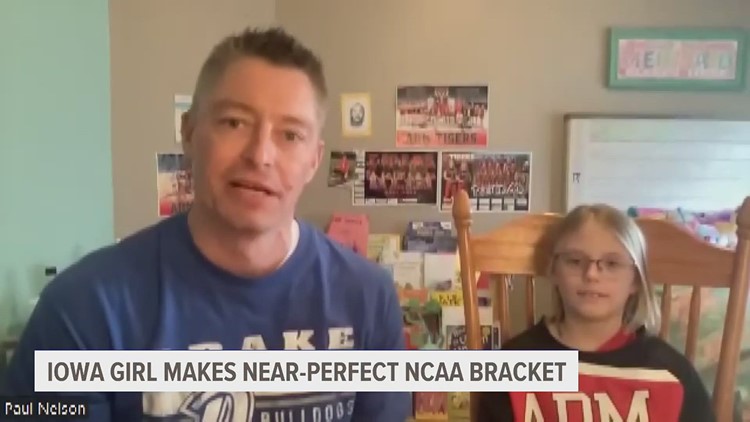 8-year-old Iowa girl keeps perfect March Madness bracket until Iowa game