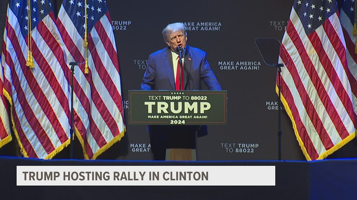 Former President Donald Trump Hosting Rally In Clinton, Iowa On ...