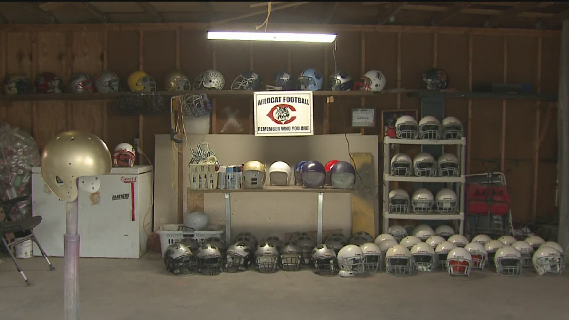 Jeff Martin started painting helmets after his father passed away in March.
