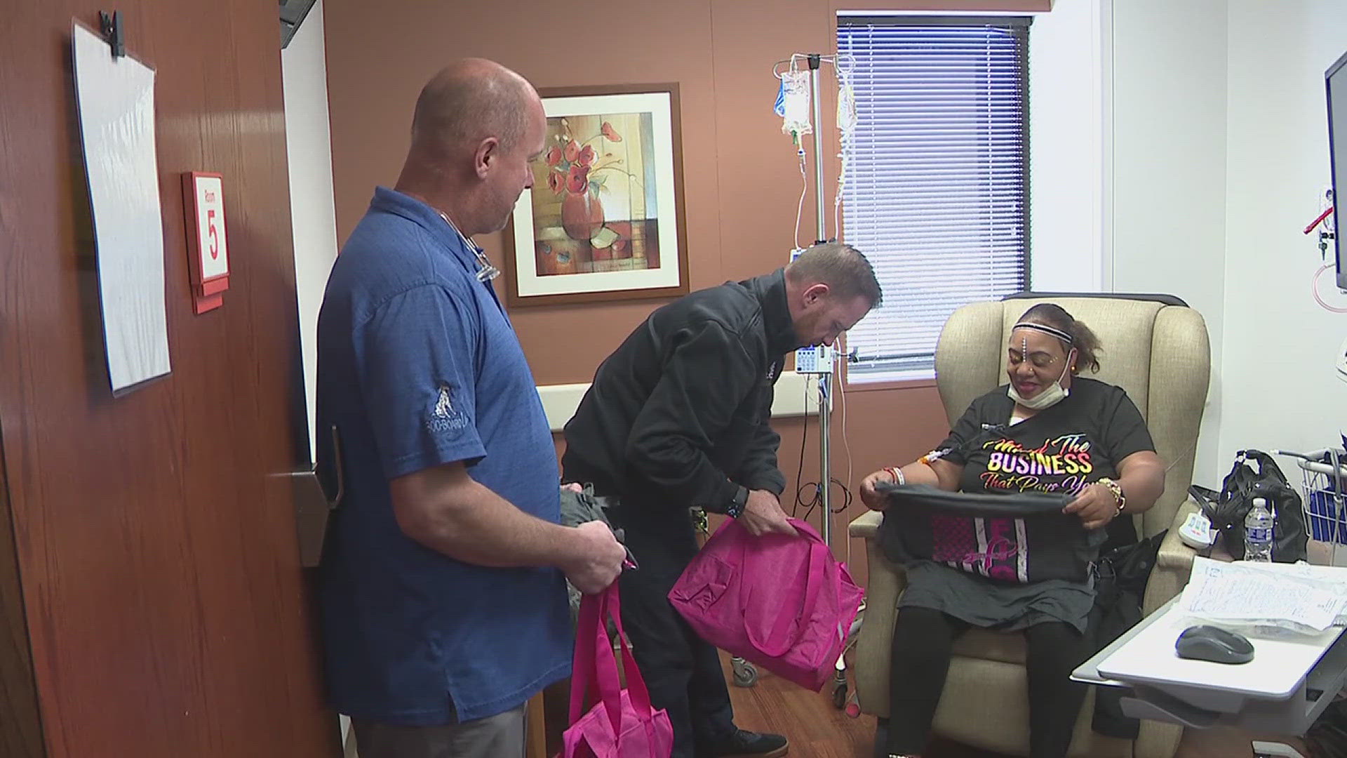 The kits included things like blankets and games. Firefighters said it's all about helping those fighting cancer and making their day a little brighter.