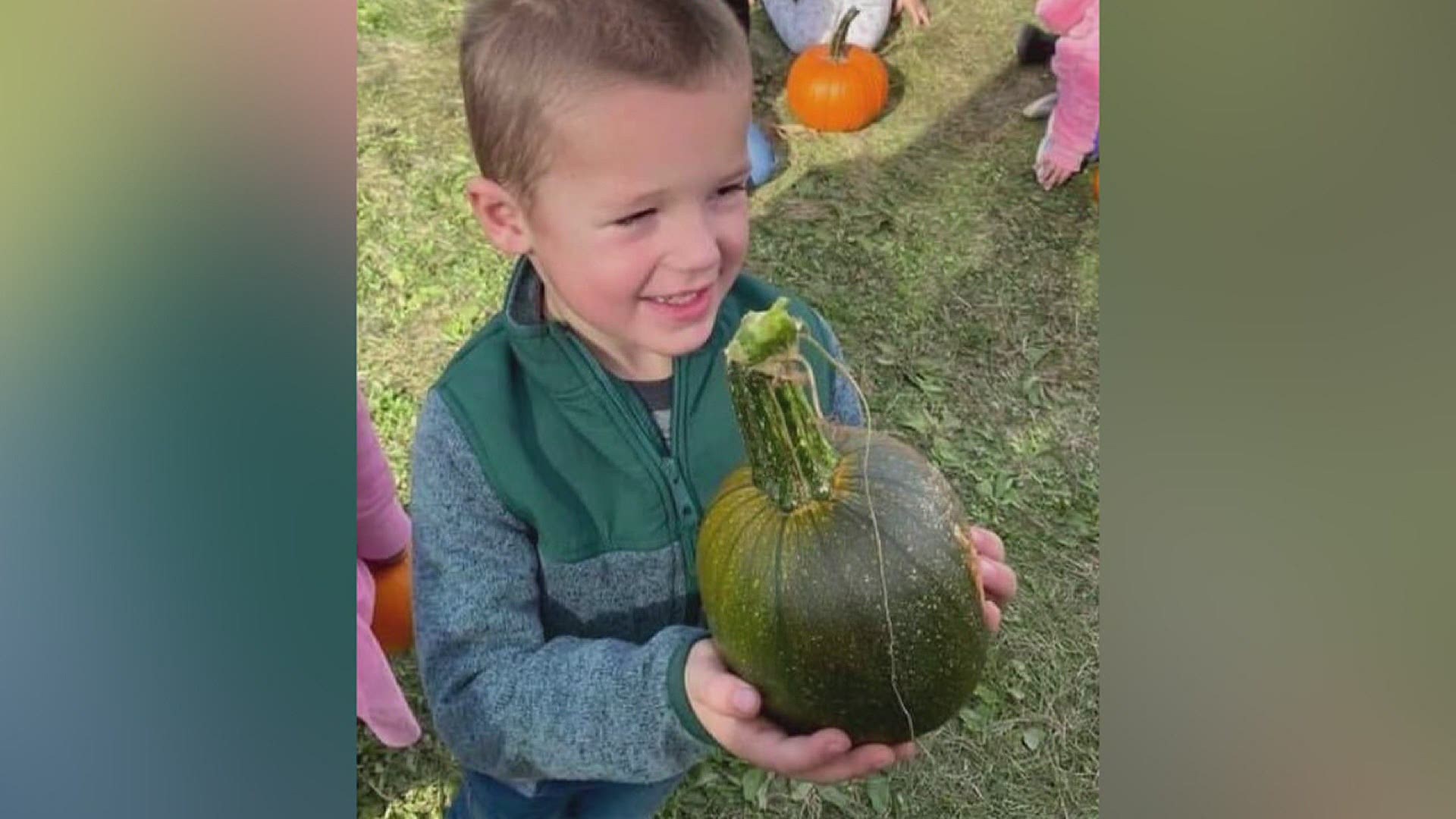 Why this 4-year-old prefers the green pumpkins, in a field of orange options.