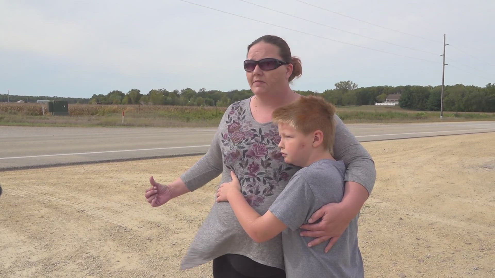 Noah James was getting ready to board his bus earlier this week after a car drove past and hit him. His mom said the bus had its stop sign out and lights on.