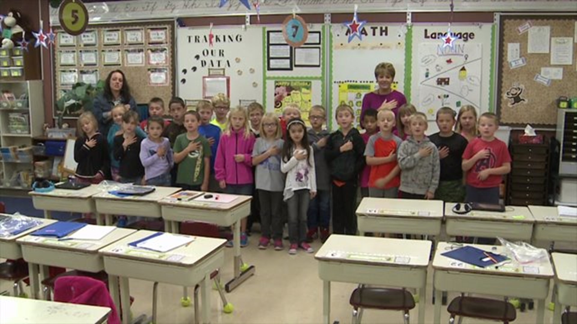 The Pledge of Allegiance from Mrs. Jacocks` class at Bicentennial Elementary