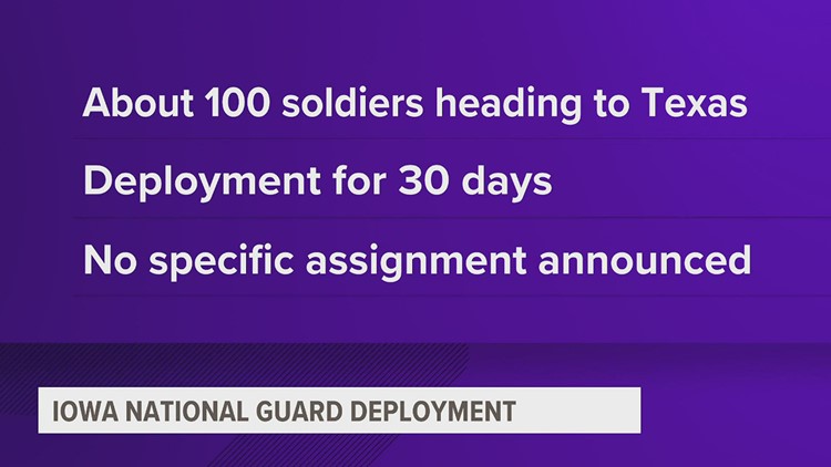 Dozens of Iowa National Guard soldiers heading to Texas