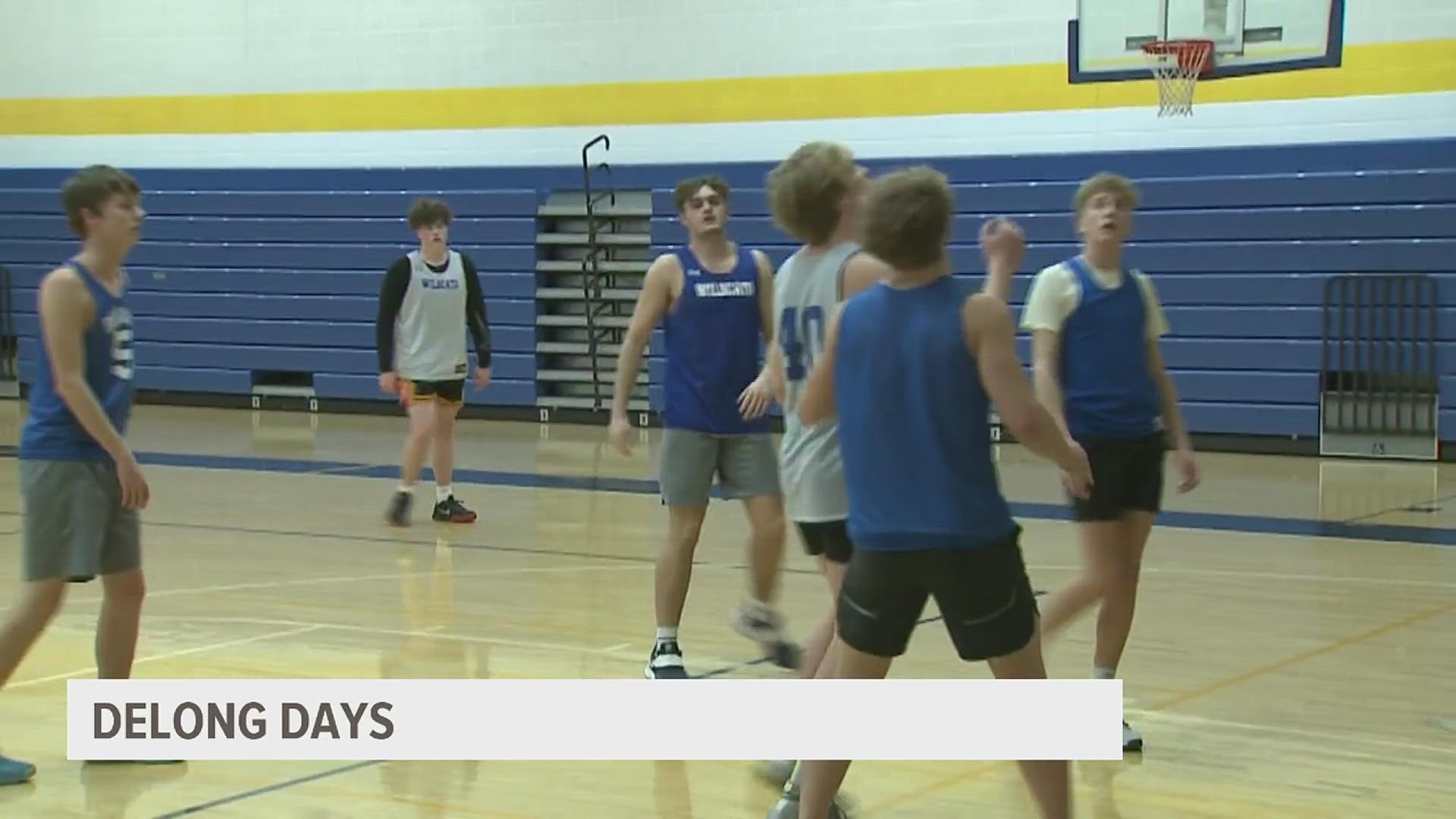 Nolan DeLong is wrestling and playing basketball at the same time. He is doubling up on practices and making the most of both sports.