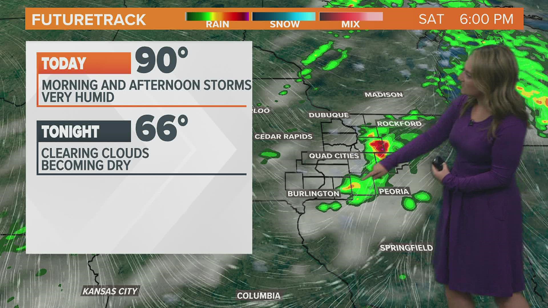 Another round of showers and storms expected this afternoon