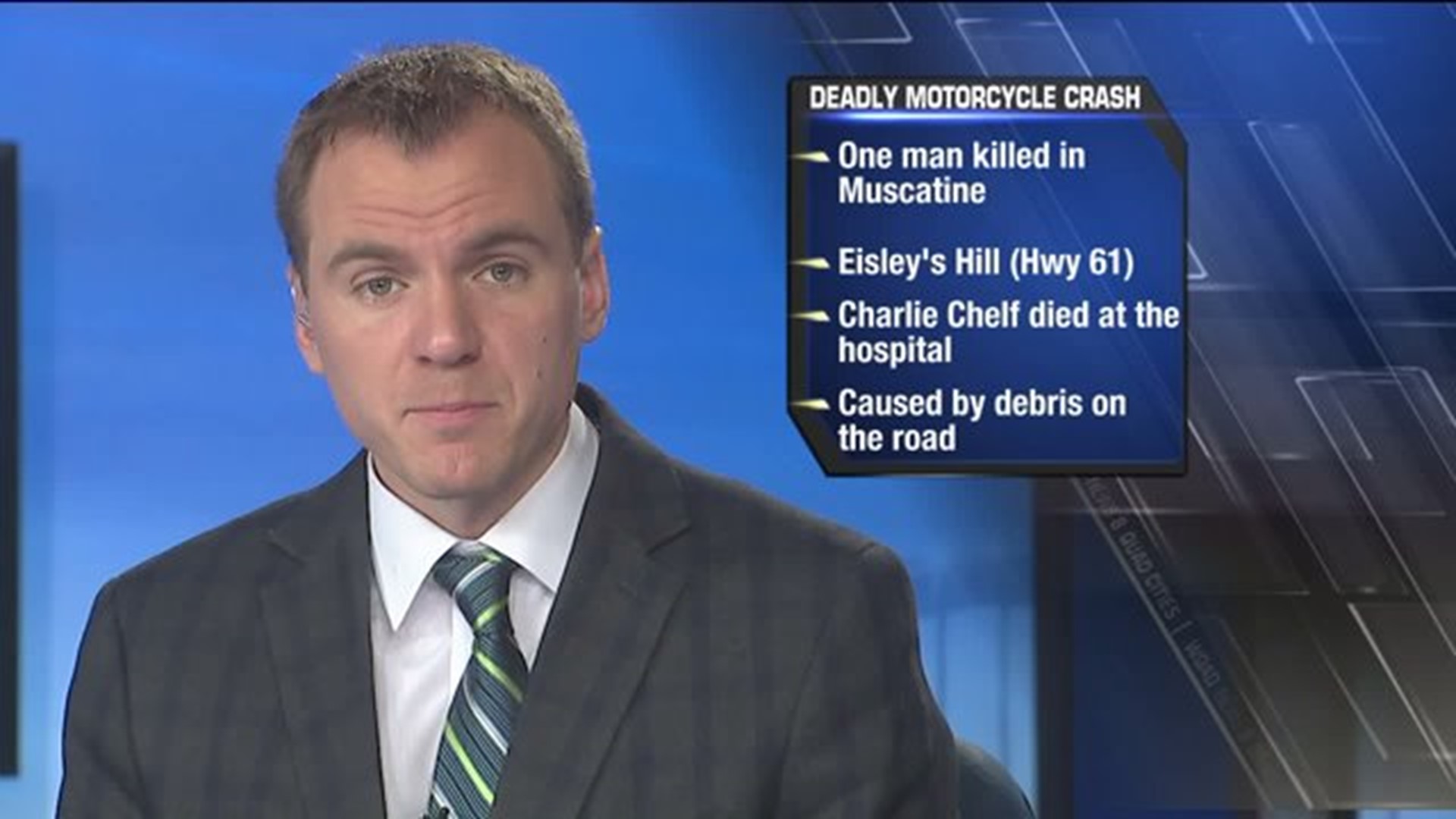 Man dies in motorcycle crash in Muscatine County