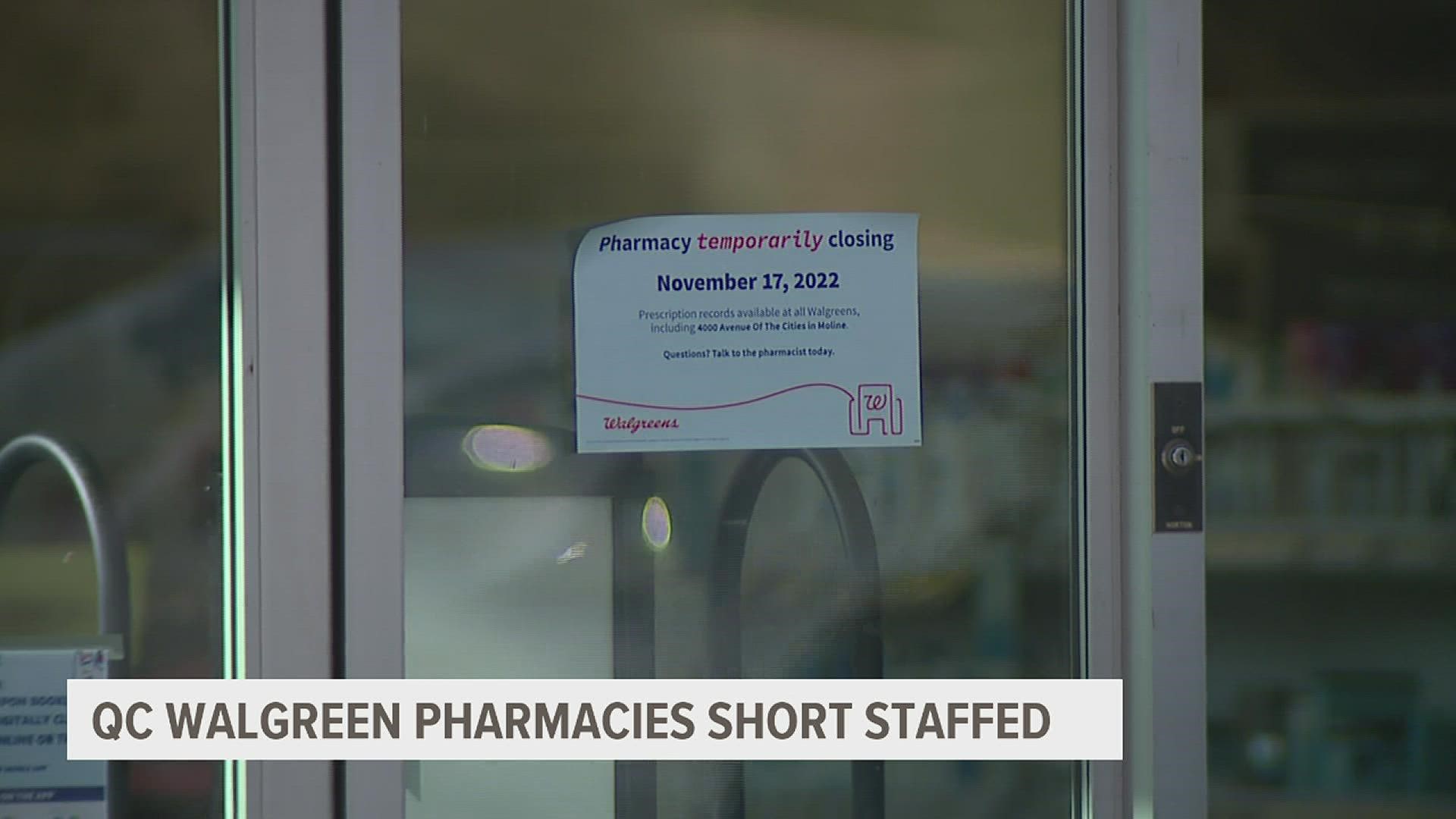 'Staffing challenges' force some QC Walgreens pharmacies to close