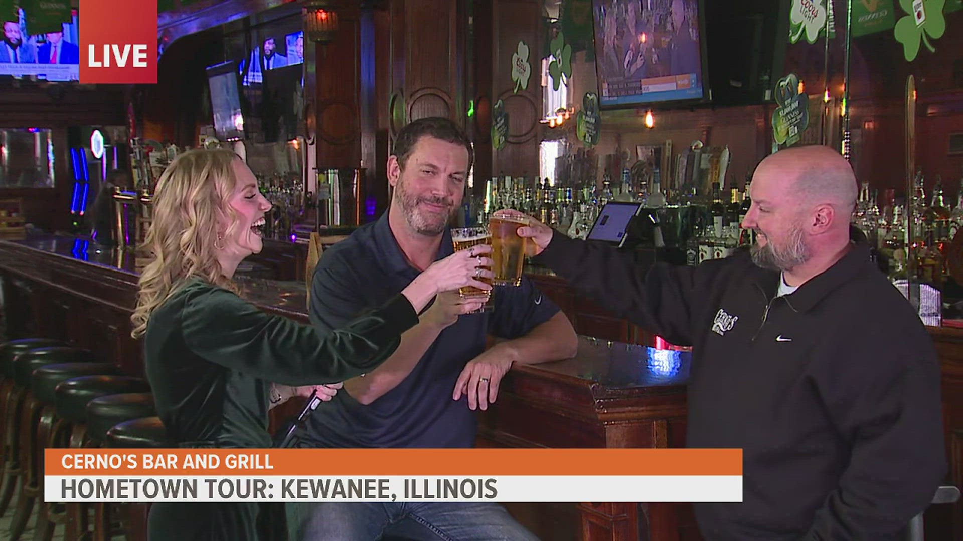 News 8's Shelby Kluver got the fun job for the day — hanging out at the bar with folks at Cerno's Bar & Grill!