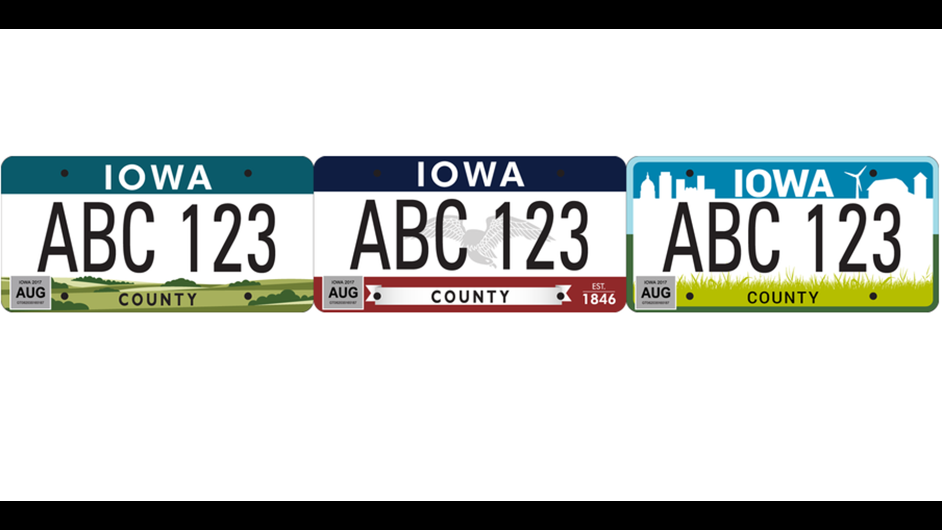 Designer defends options for new Iowa vehicle license plates