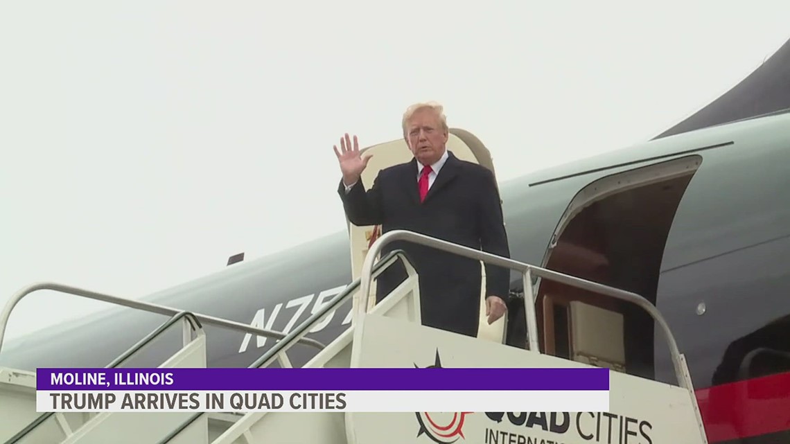 Former Pres. Trump arrives in Quad Cities