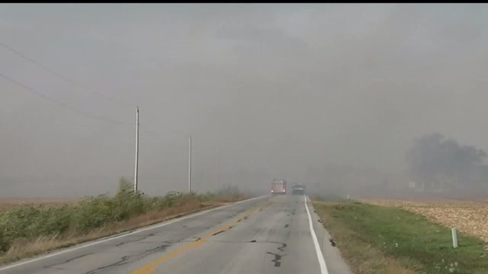 Field fires break out north of Davenport, Iowa