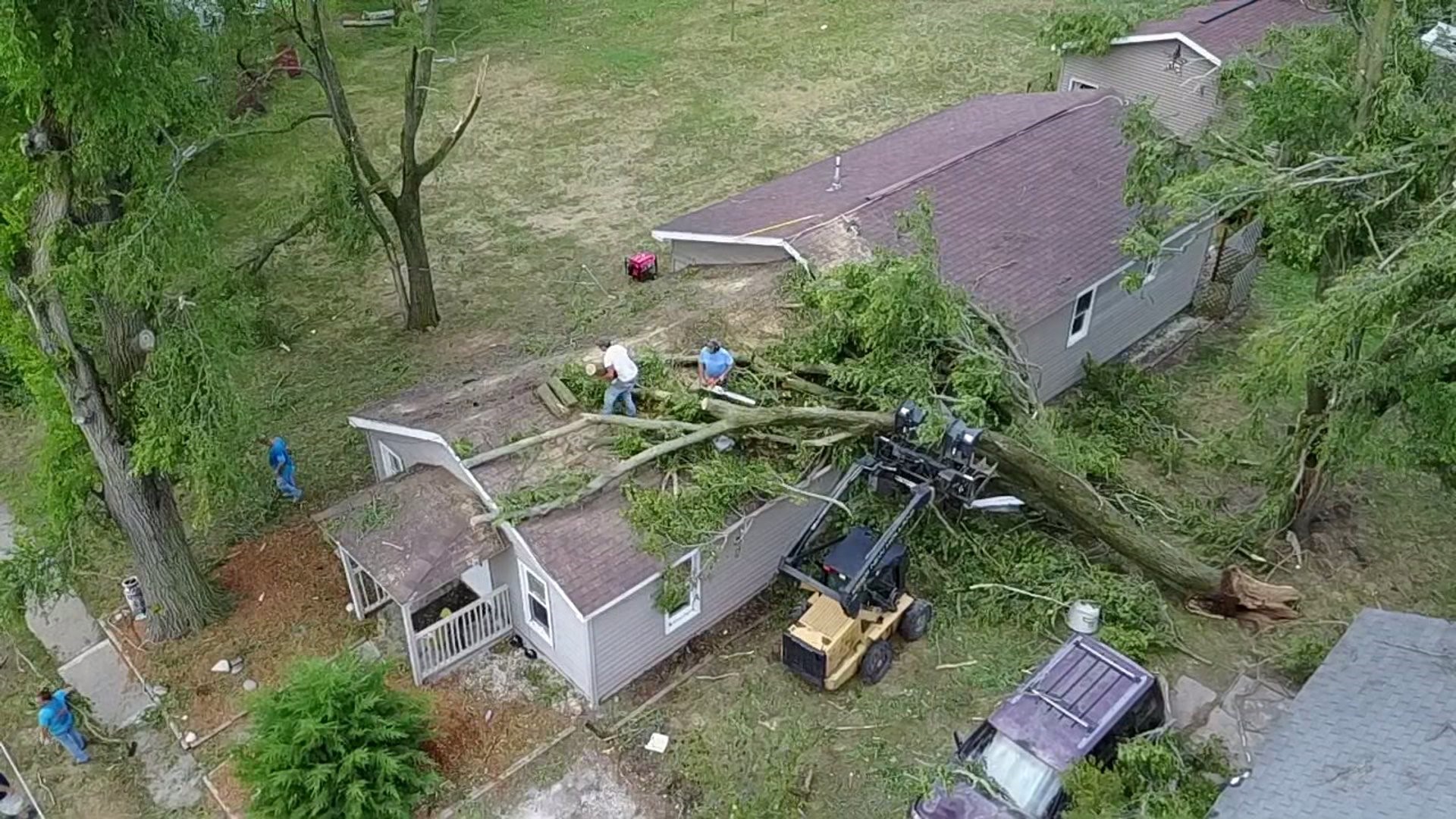 Storm damage in Oquawka Illinois