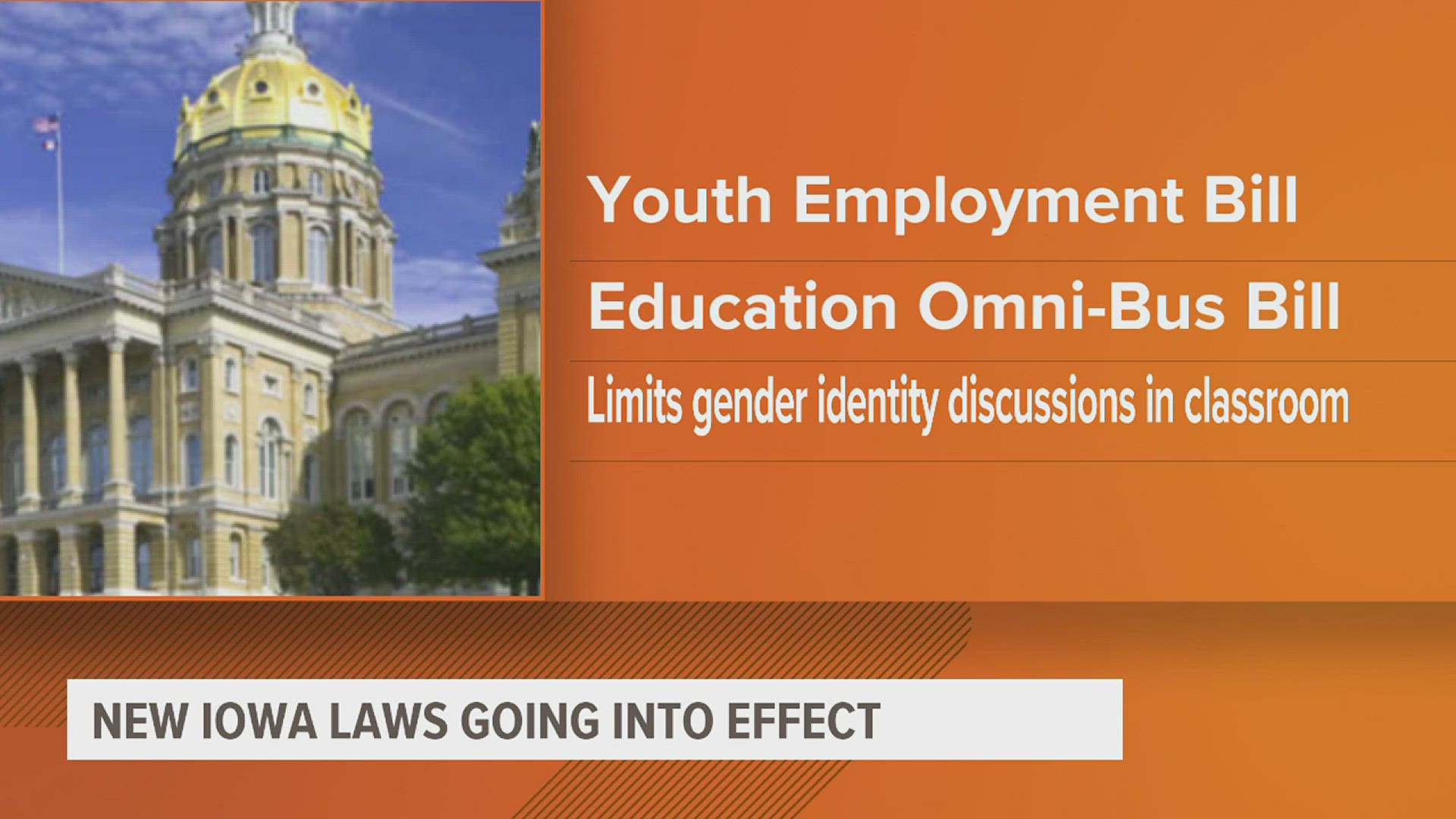 These new laws include lighter youth work restrictions, a requirement to tell parents about transgender children and limits on discussing gender identity in schools.