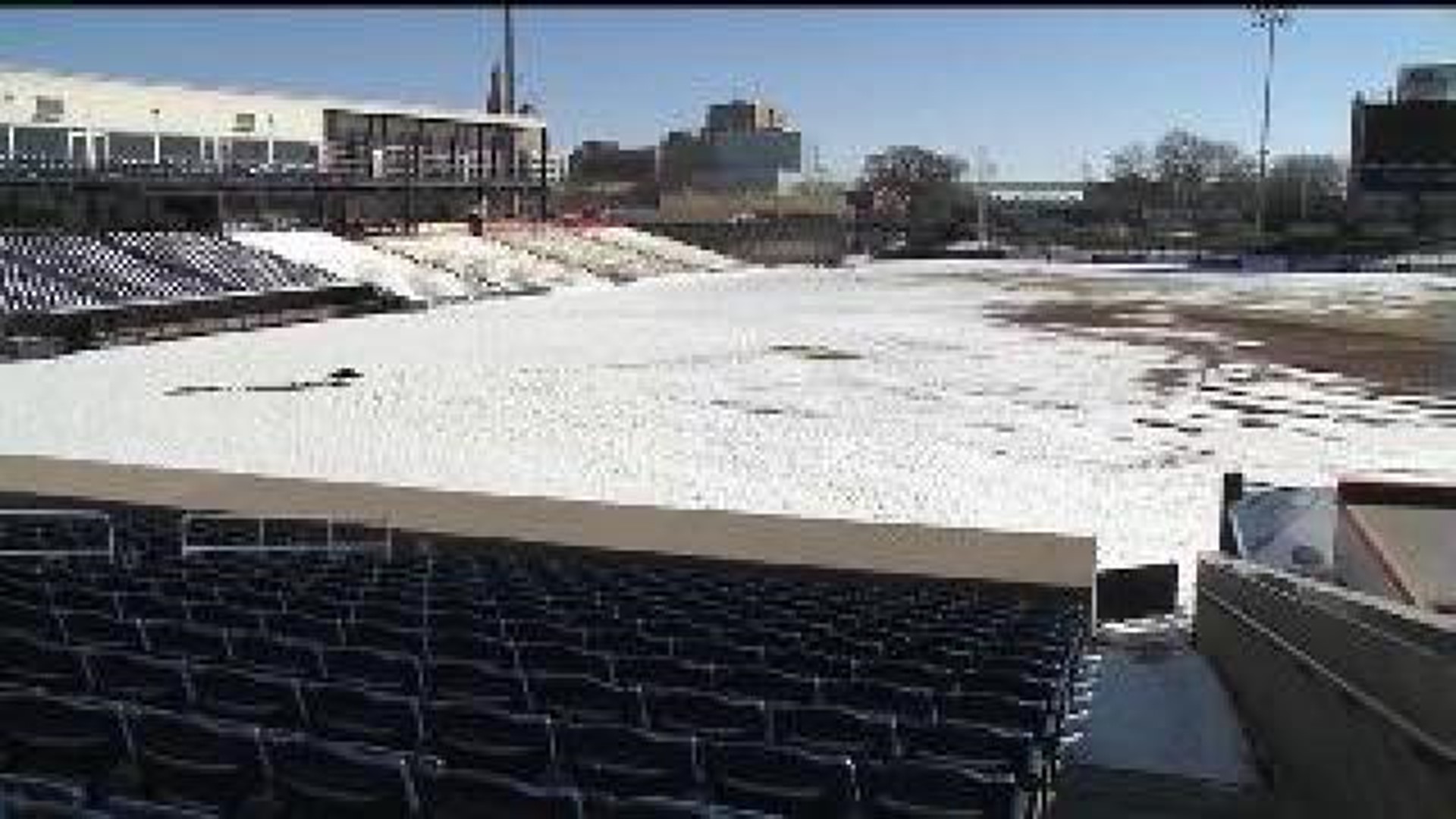 Modern Woodmen Park Covered in Snow