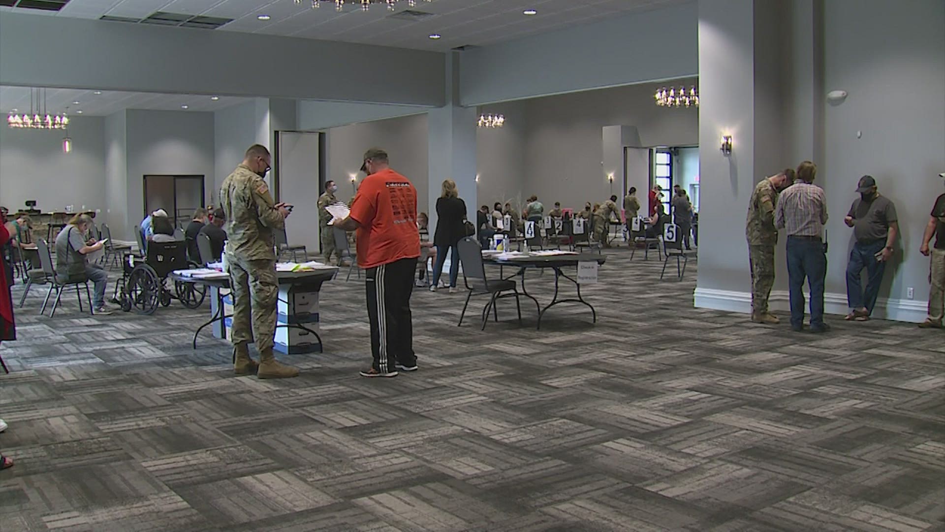 The National Guard helped vaccinate hundreds of people during the month of March.