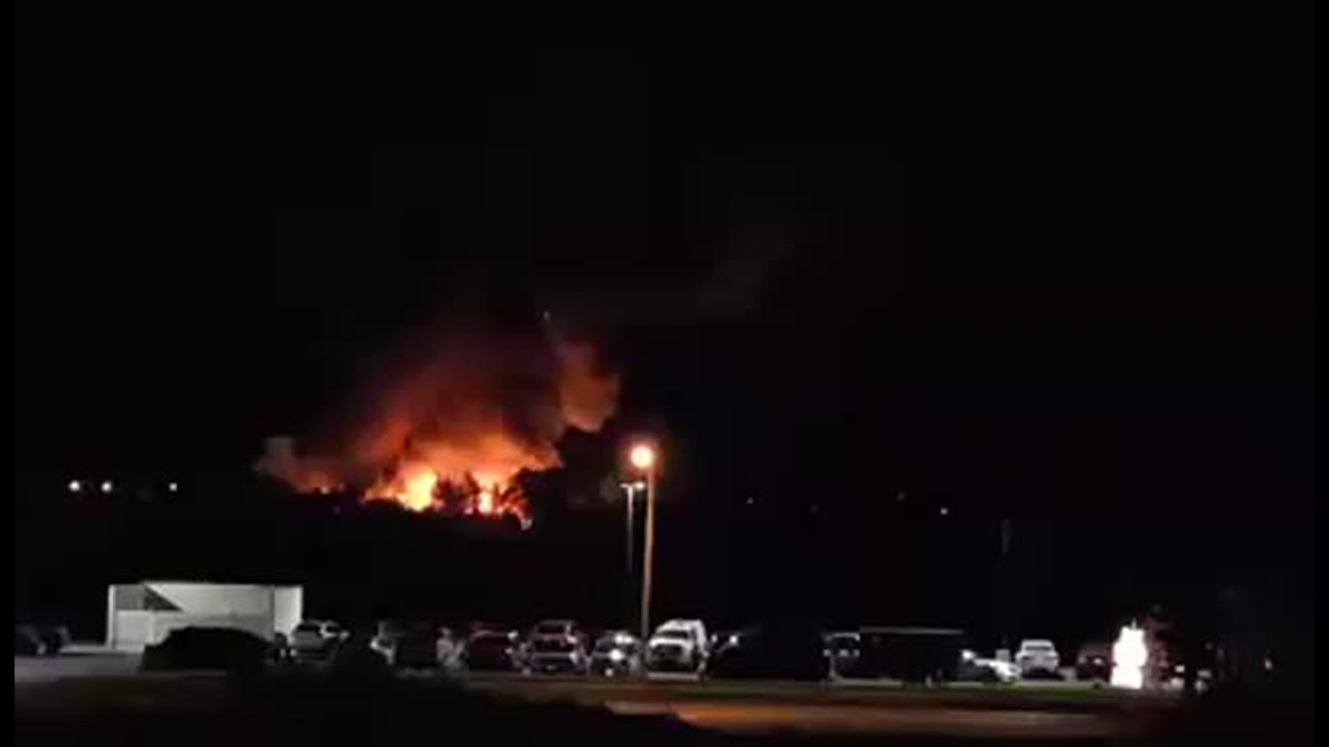 Fire along the Rock River in Sterling